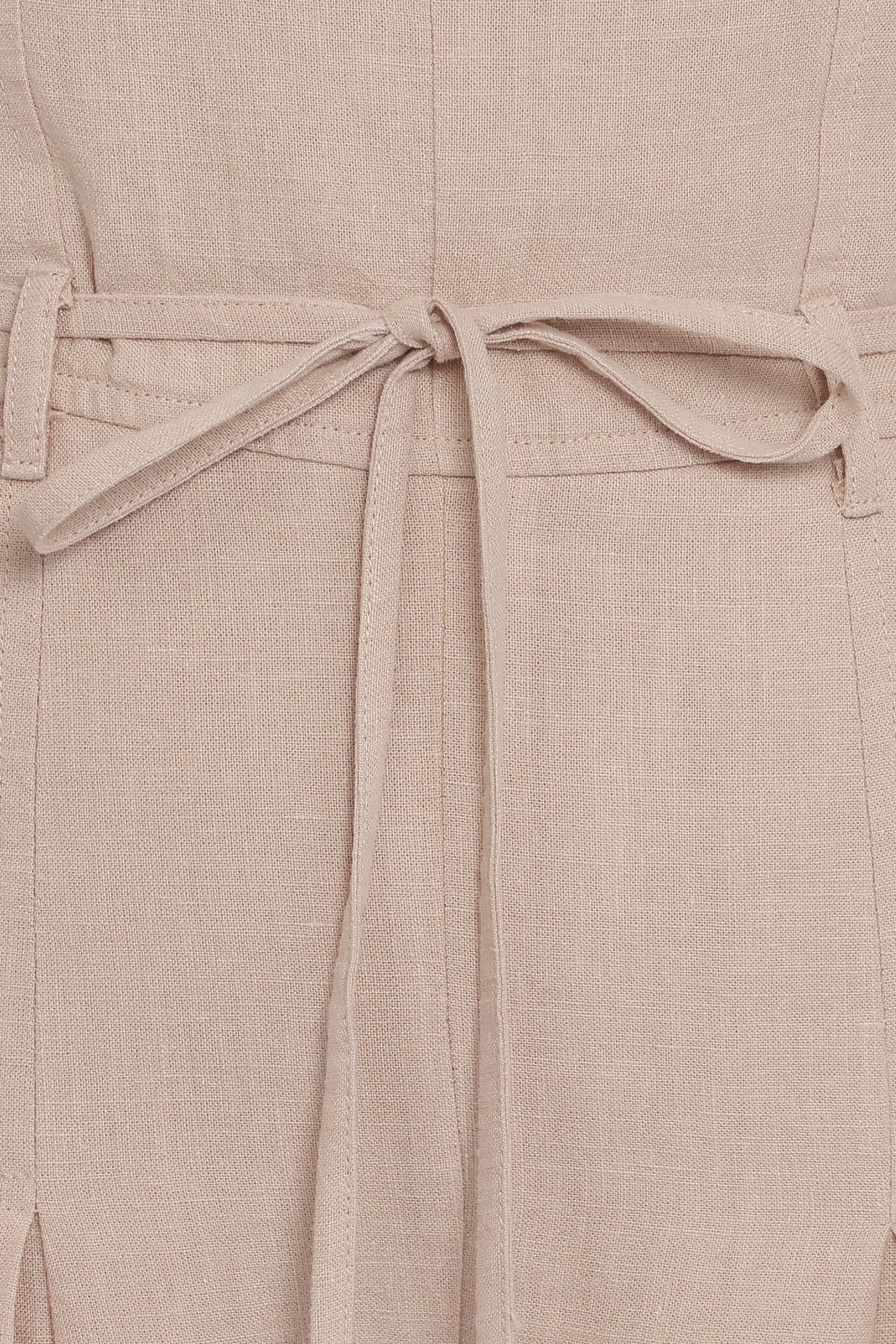 Calliope Tie Waist Jumpsuit - Wheat