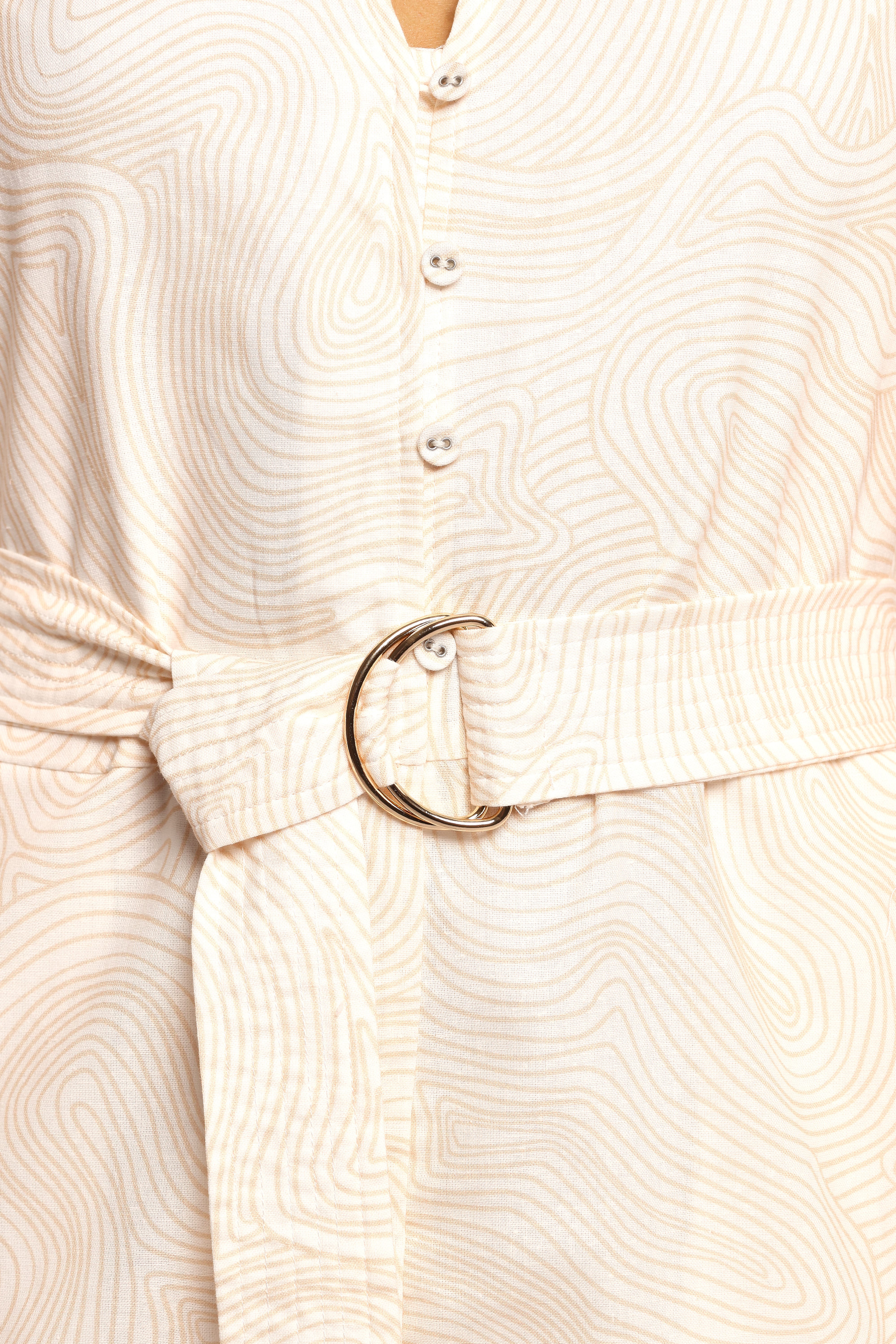 Cassian Belted Romper - Tan Swirl