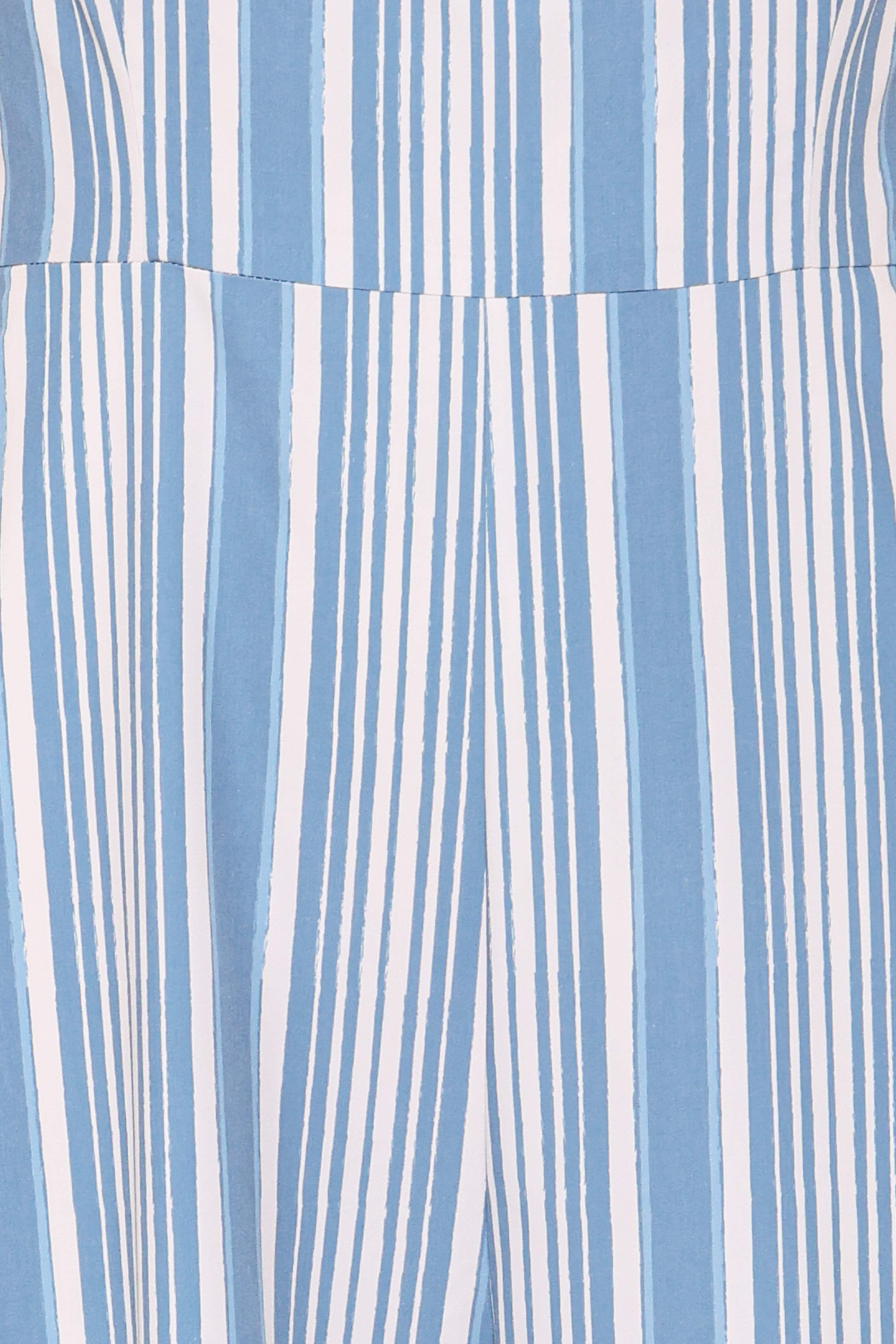 Ella Tie Shoulder Jumpsuit - Blue/White Stripe