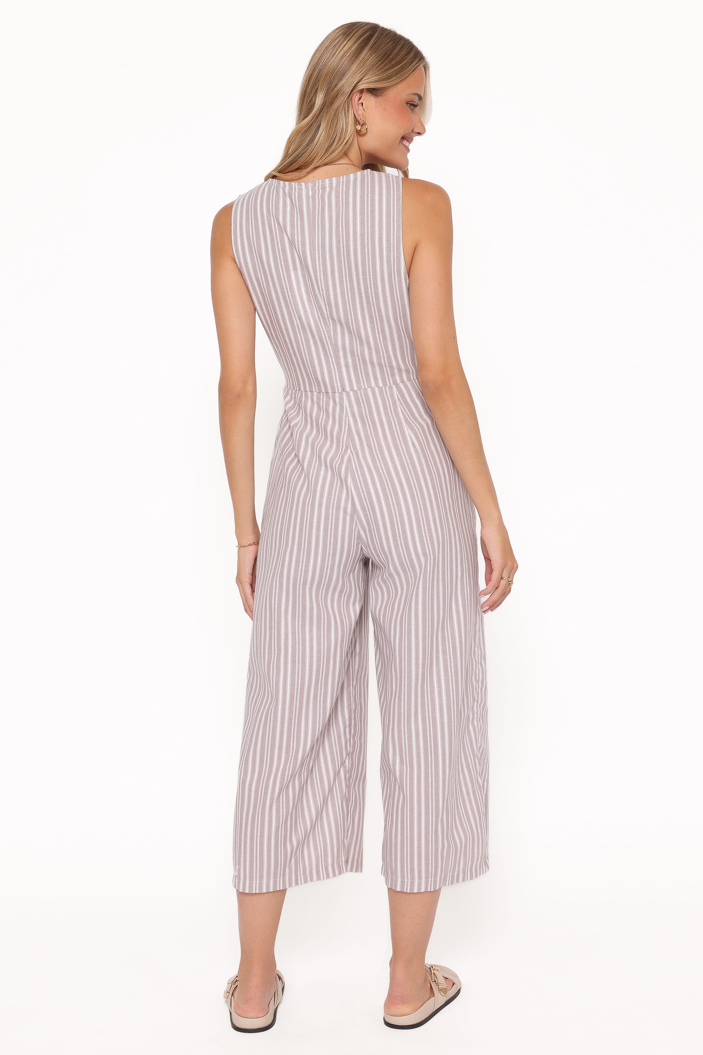 Ester Jumpsuit - Beige/White Stripe
