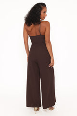 Leyton Jumpsuit - Chocolate Brown