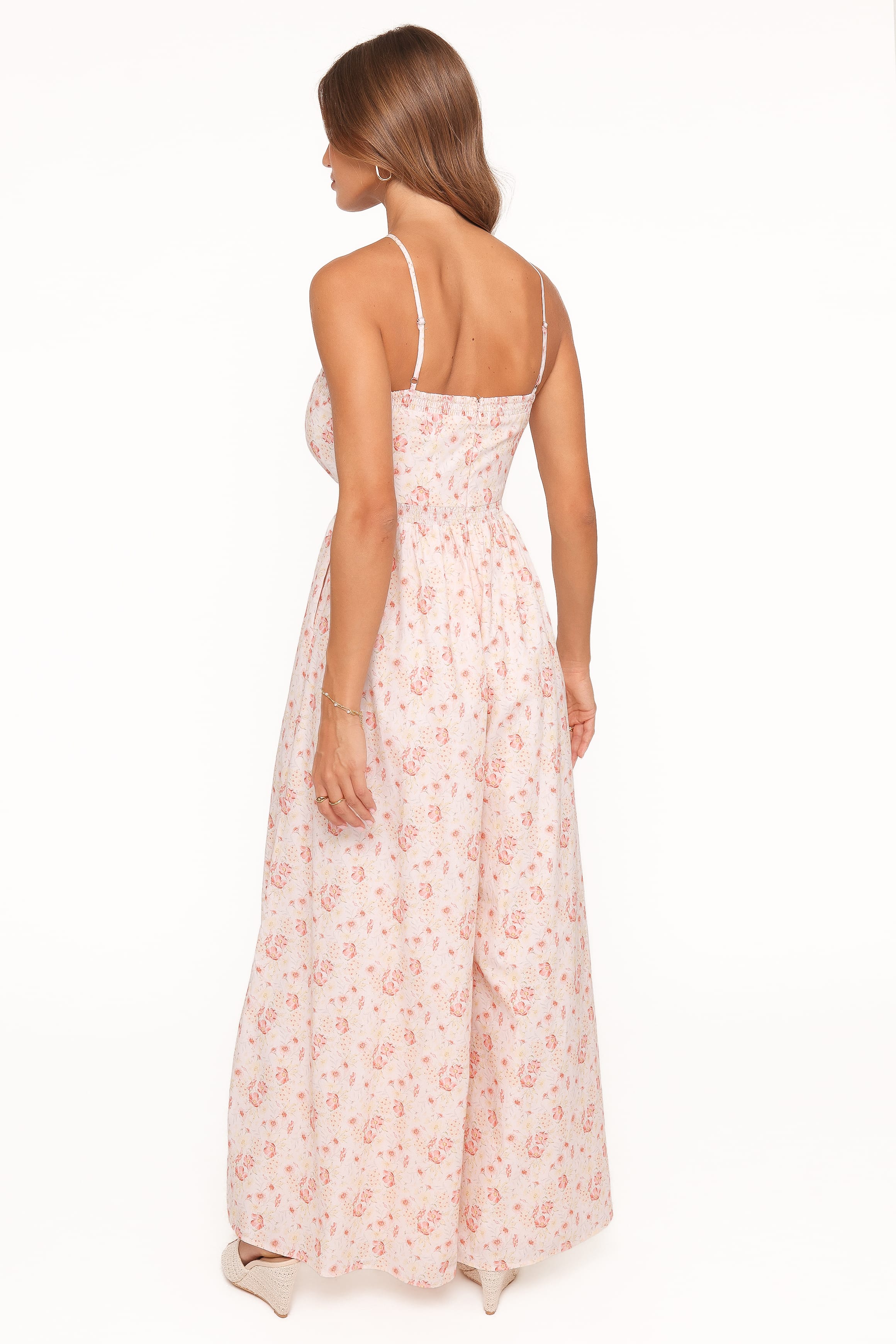 Madeira Jumpsuit - Peach Ditsy Floral