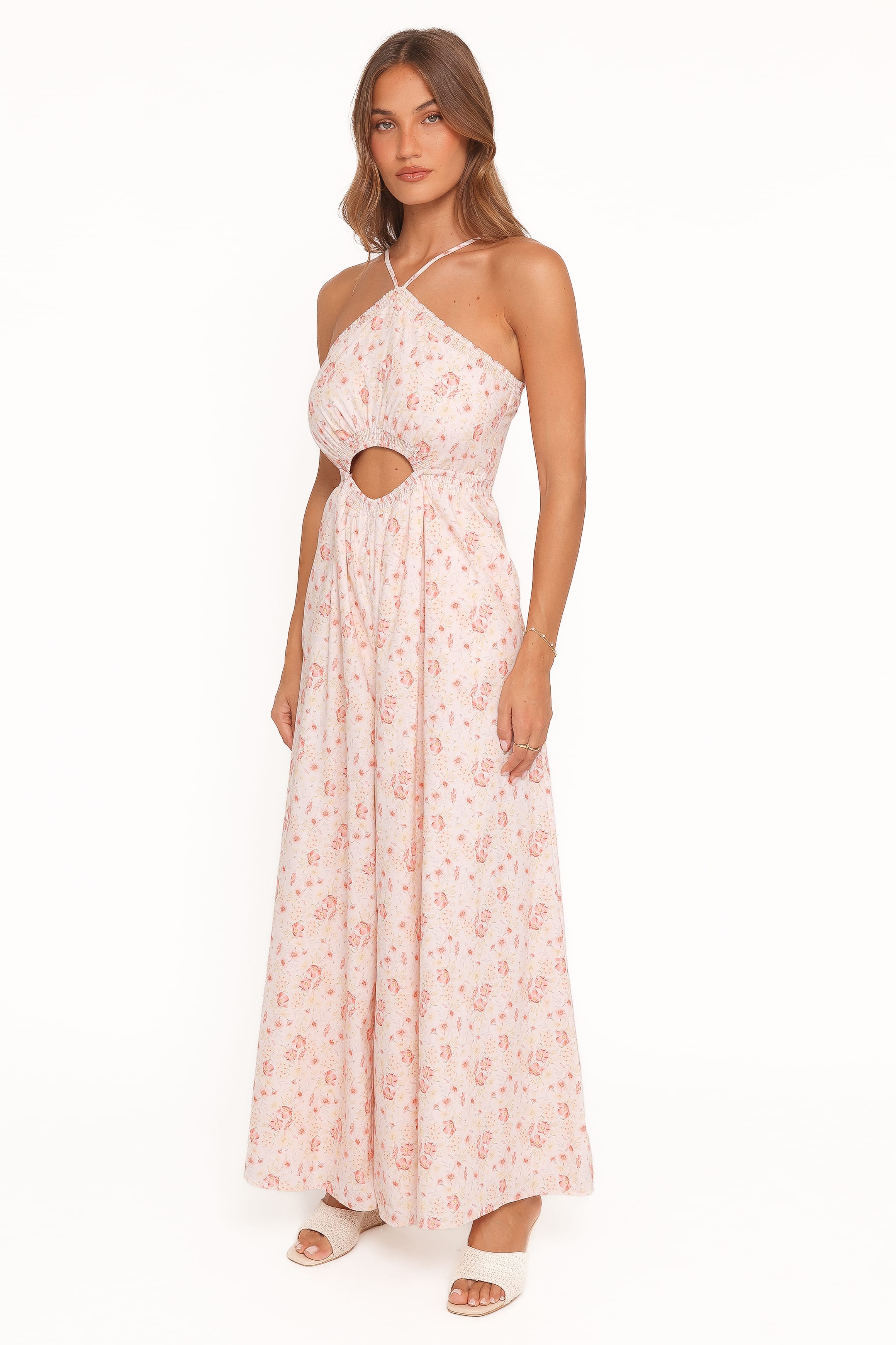 Madeira Jumpsuit - Peach Ditsy Floral