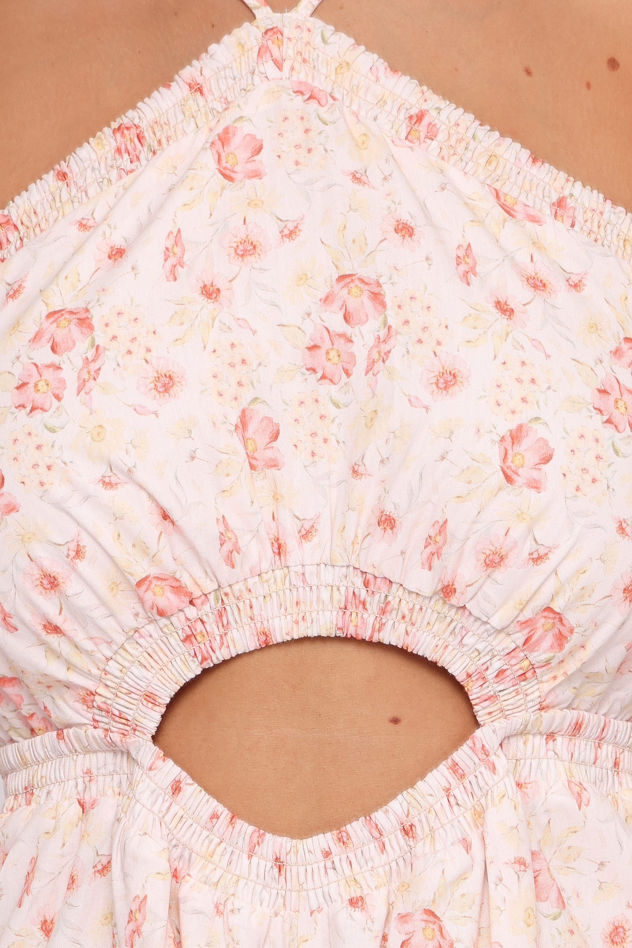 Madeira Jumpsuit - Peach Ditsy Floral