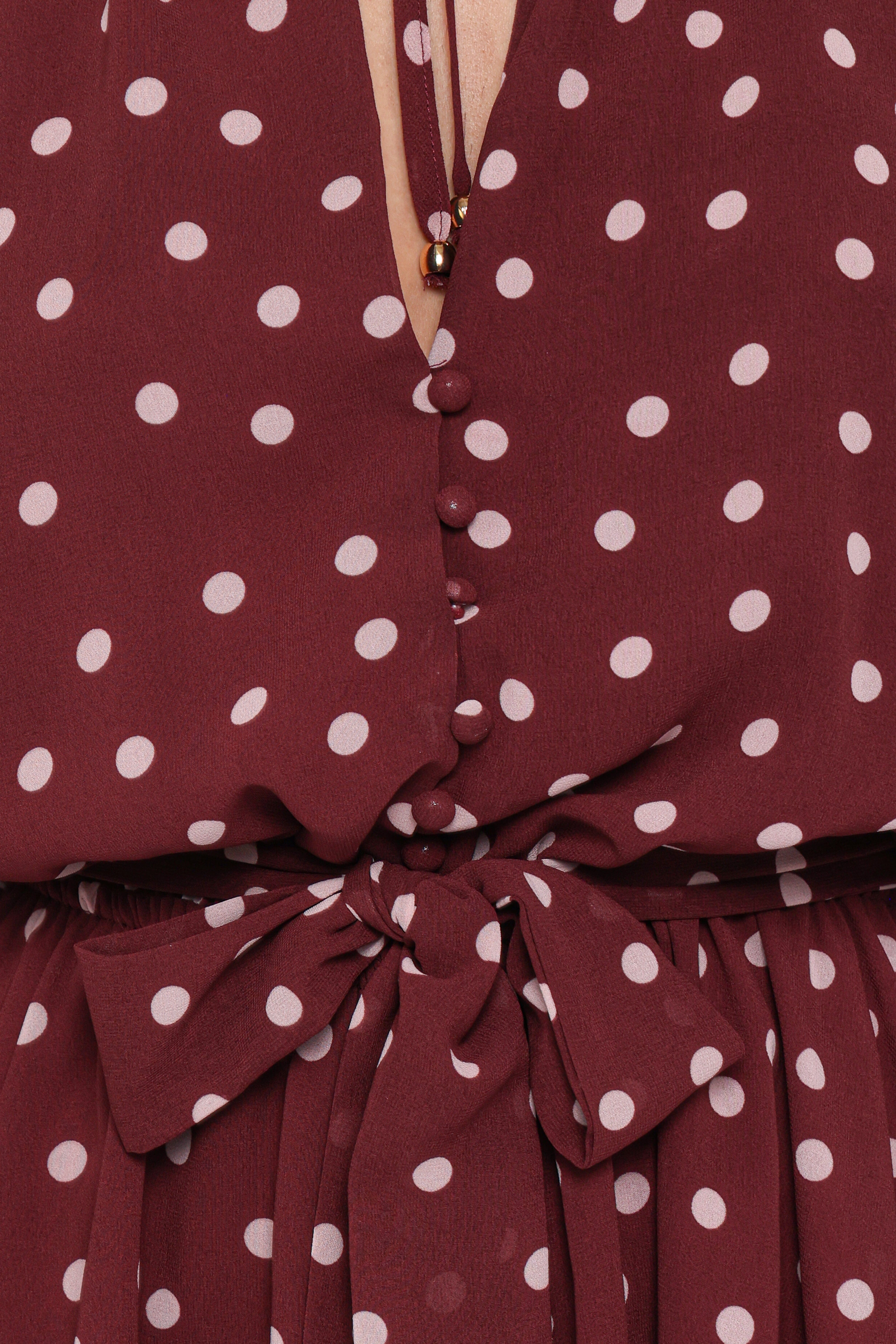 Michelle Romper - Burgundy Polka Dot