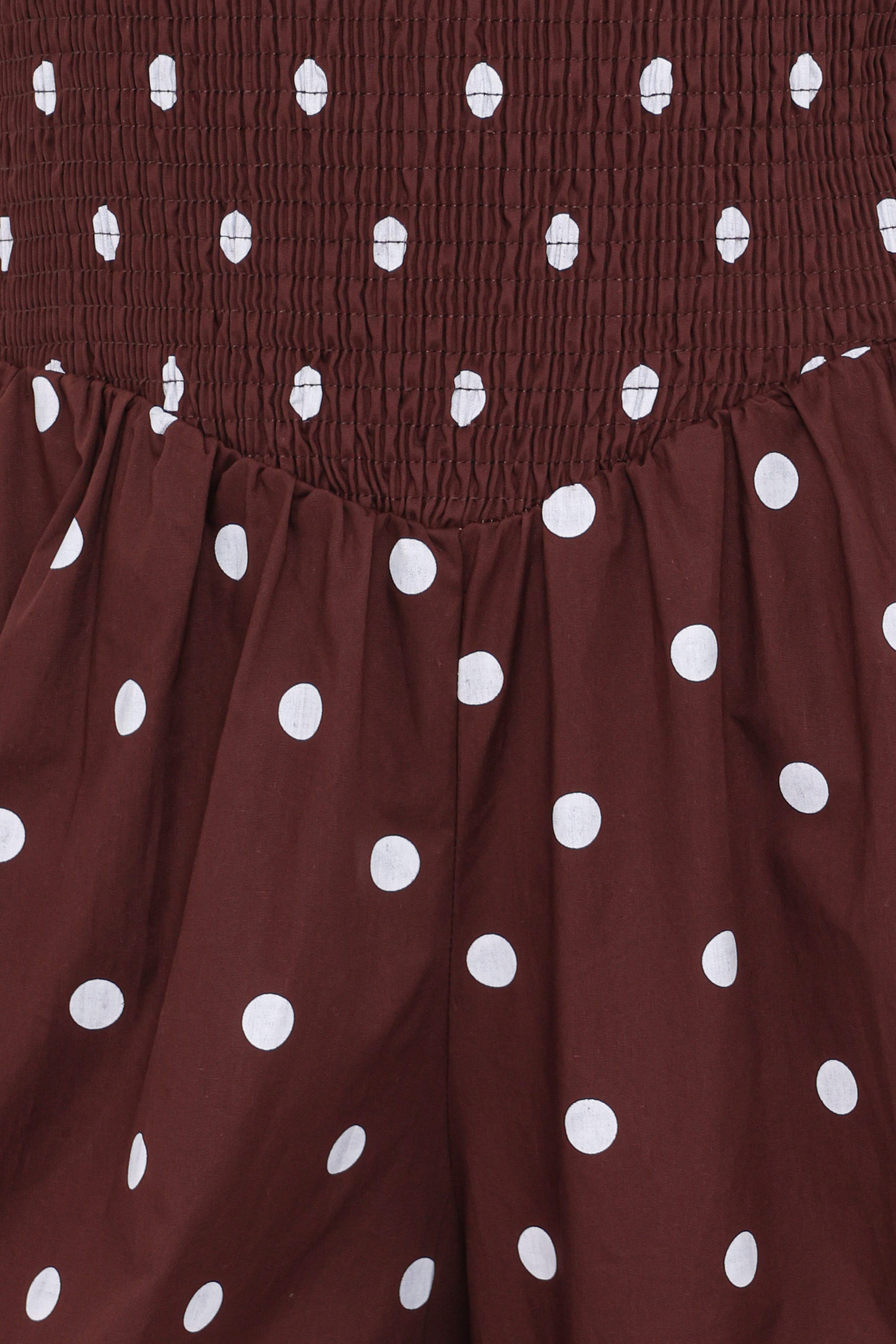 Paloma Jumpsuit - Chocolate Polka Dot