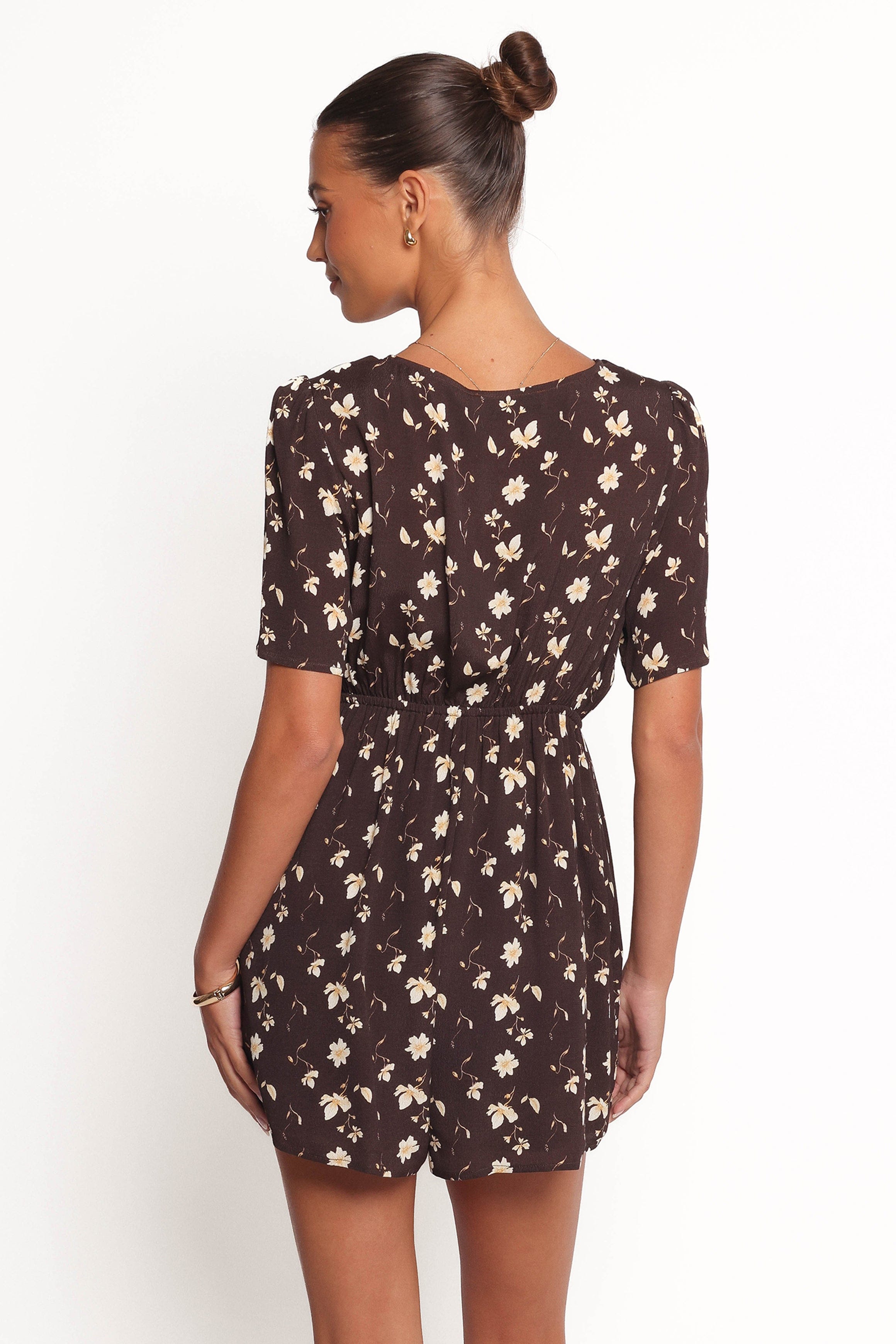Raschelle Romper - Brown Ditsy