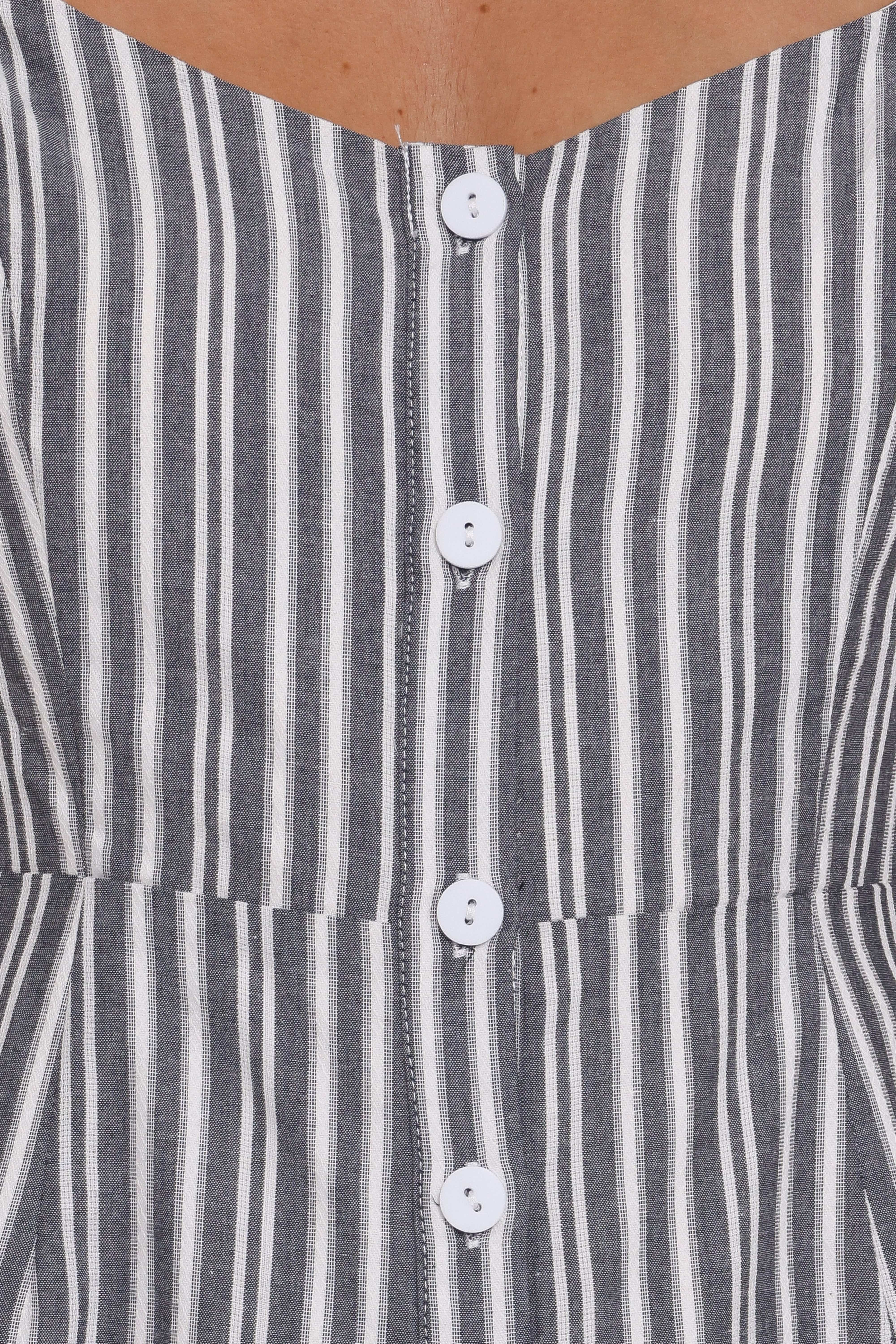Reesa Romper - Smoke Stripe