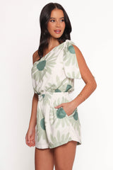 Sally Romper - Green Floral