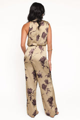 Savannah Jumpsuit - Gold Floral