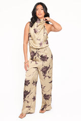 Savannah Jumpsuit - Gold Floral