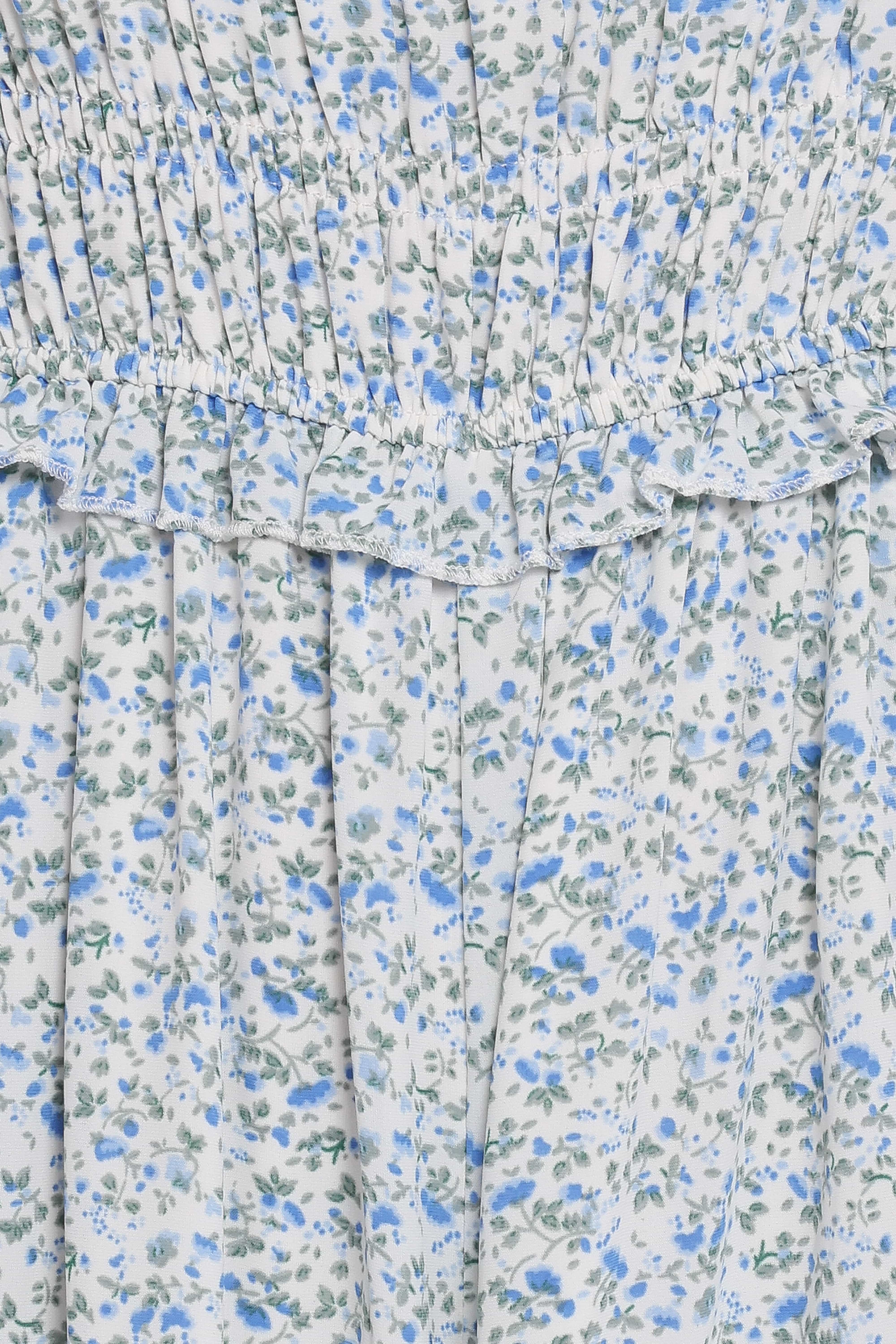Yulissa Strapless Jumpsuit - Blue Floral