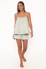 Aiesha Short Set - Sage Stripe
