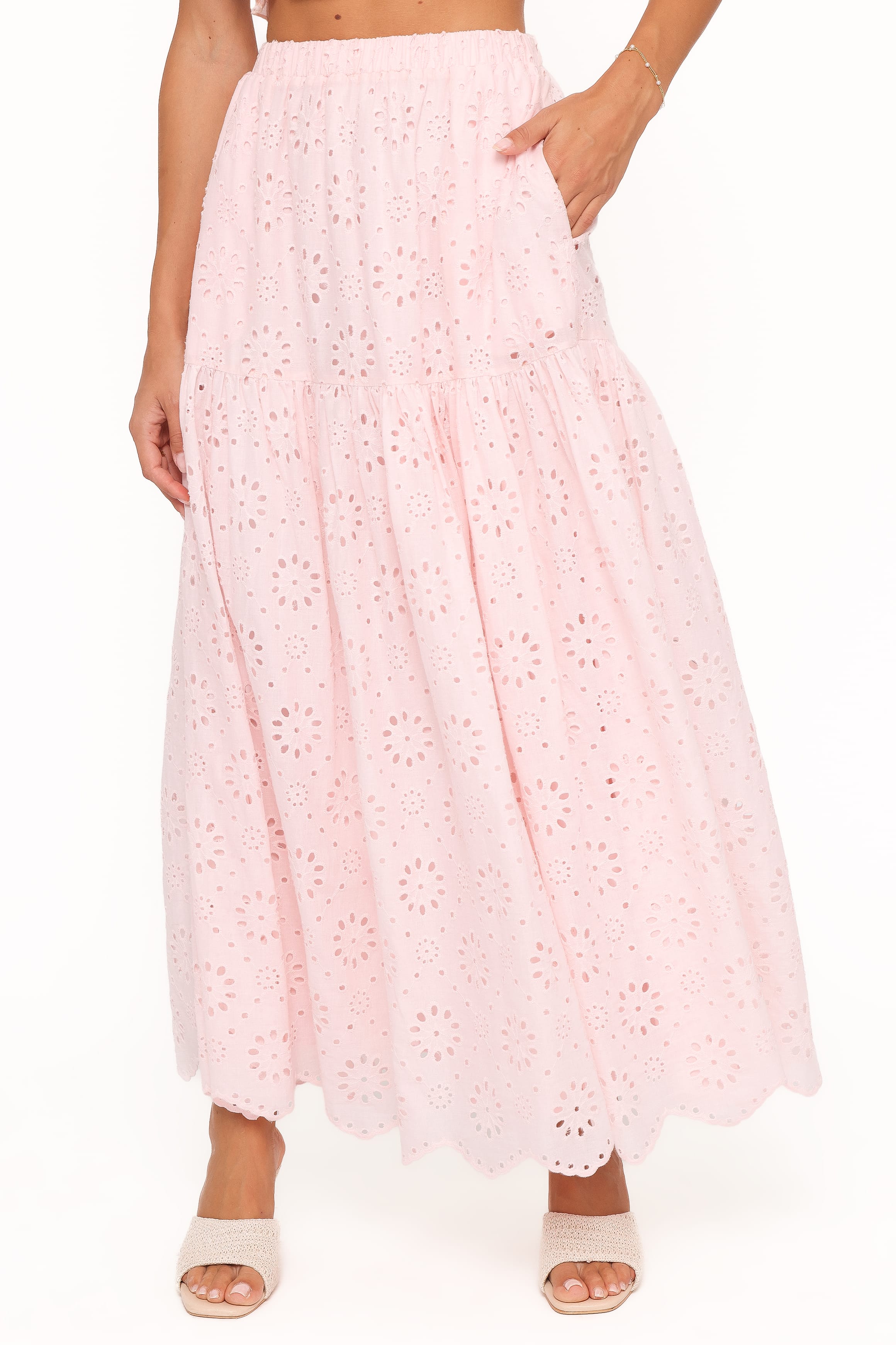 Angelina Skirt Set - Pink Broiderie