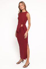 Beatrice Maxi Skirt Set - Berry