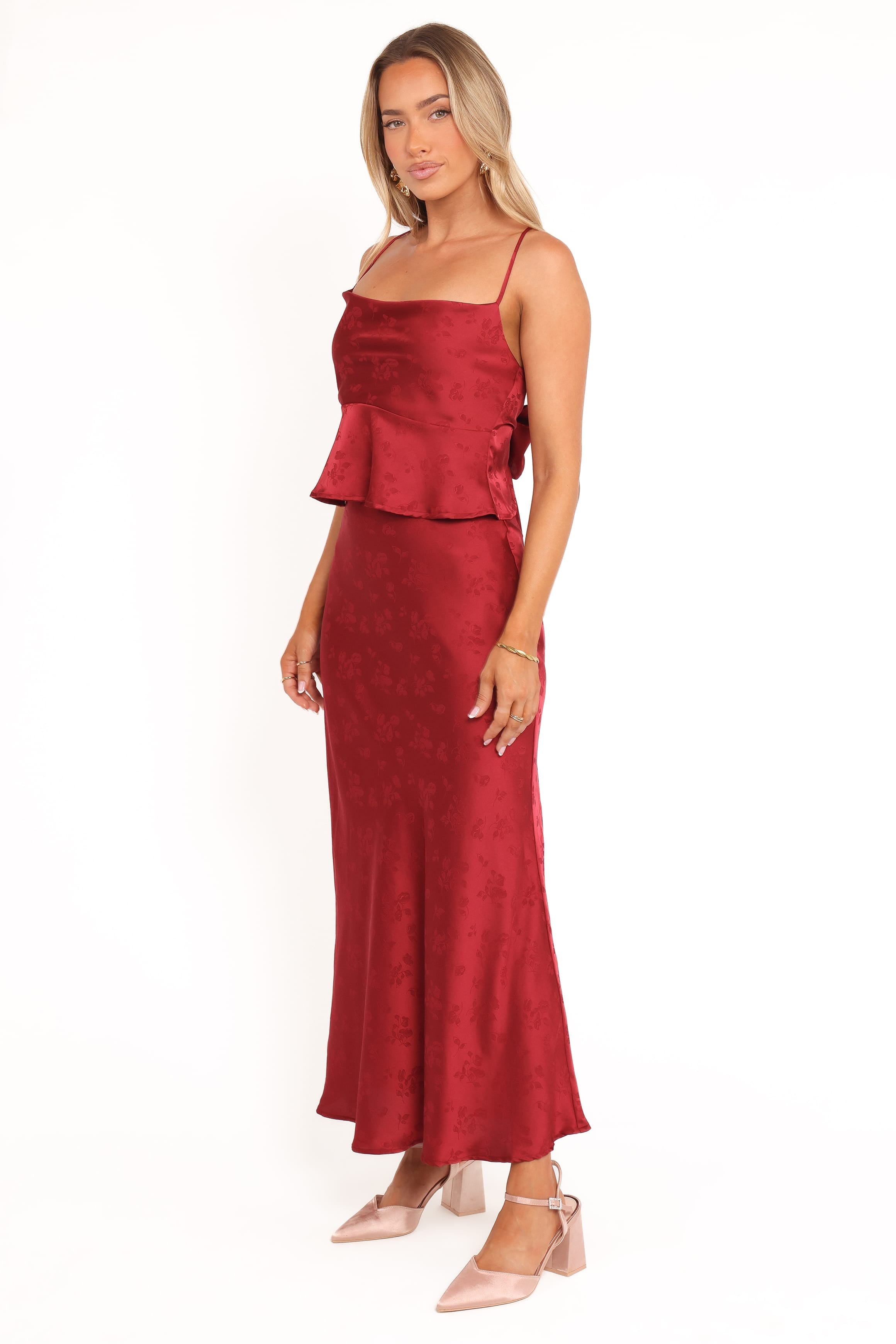 Belle Two Piece Set - Burgundy