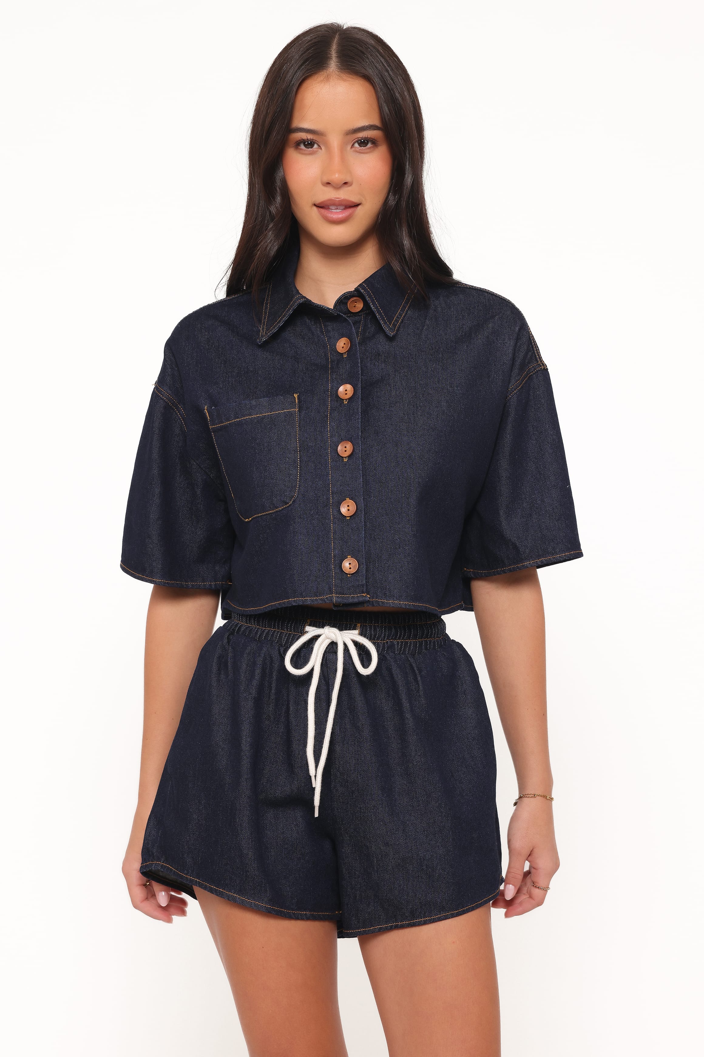 Bels Denim Short Set - Indigo