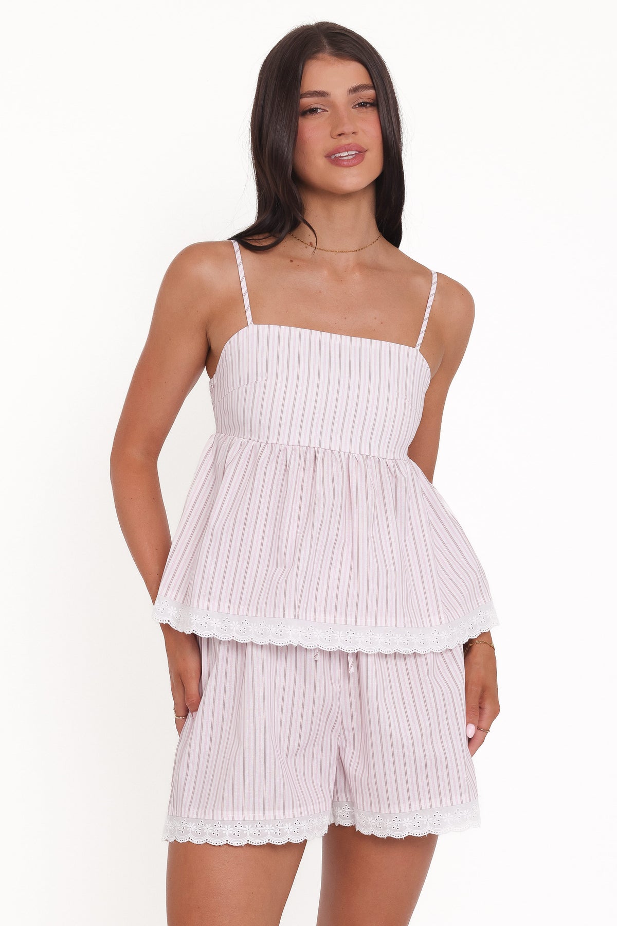 Bridie Short Set - Pink Stripe