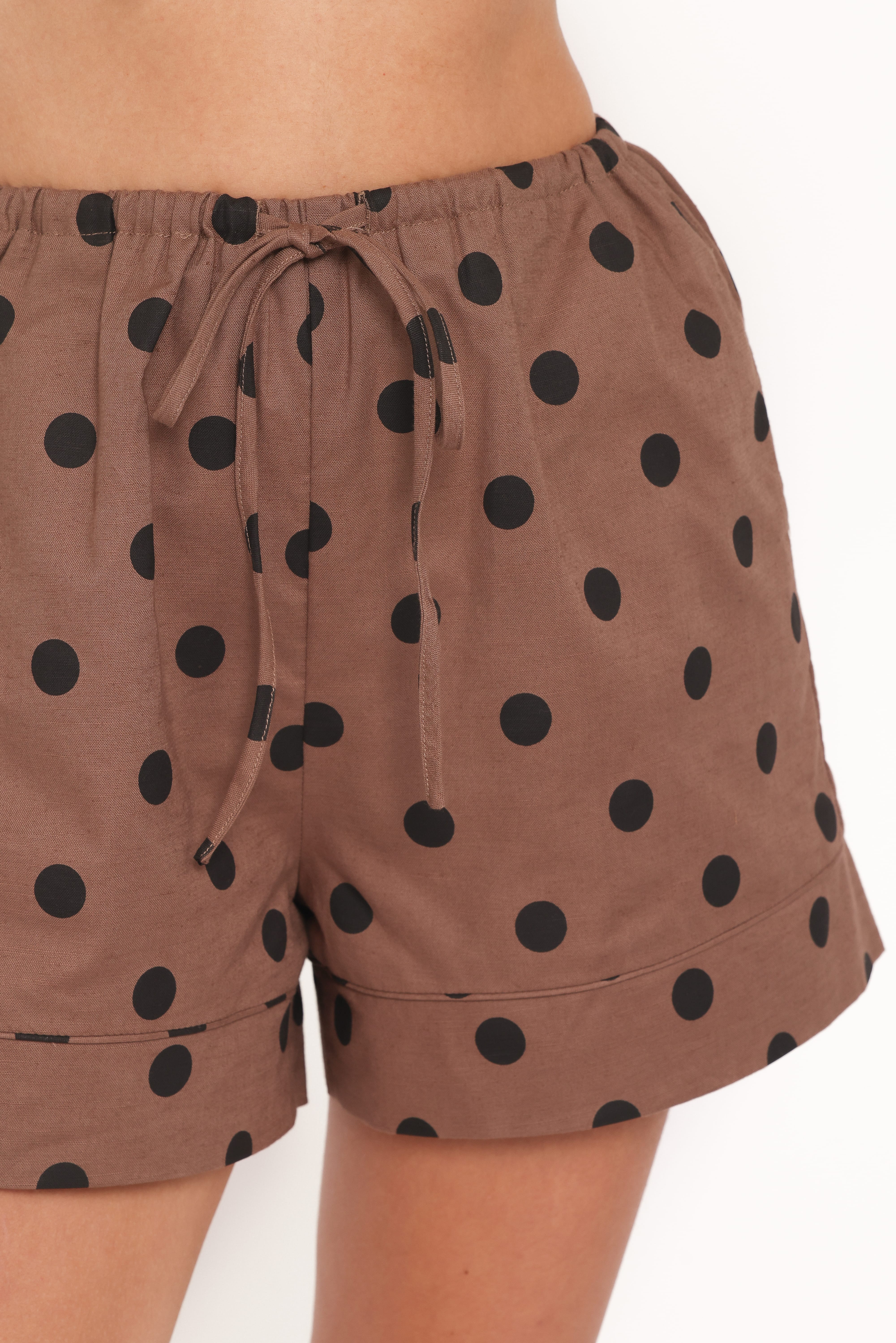 Carter Short Set - Brown Polka Dot