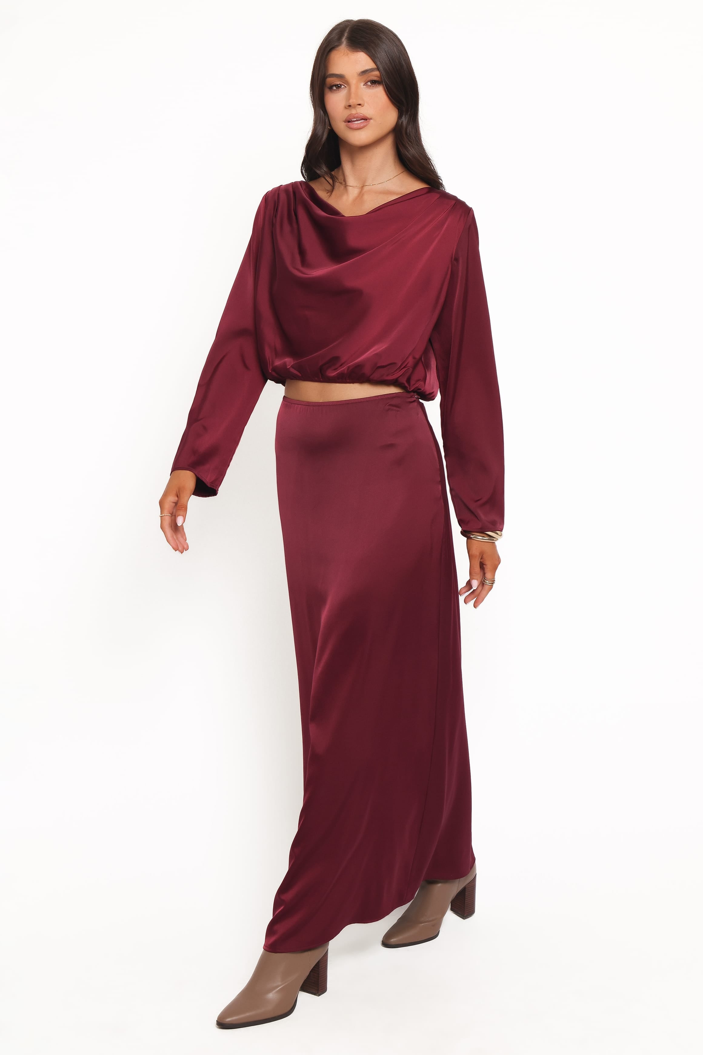 Catherine Skirt Set - Burgundy