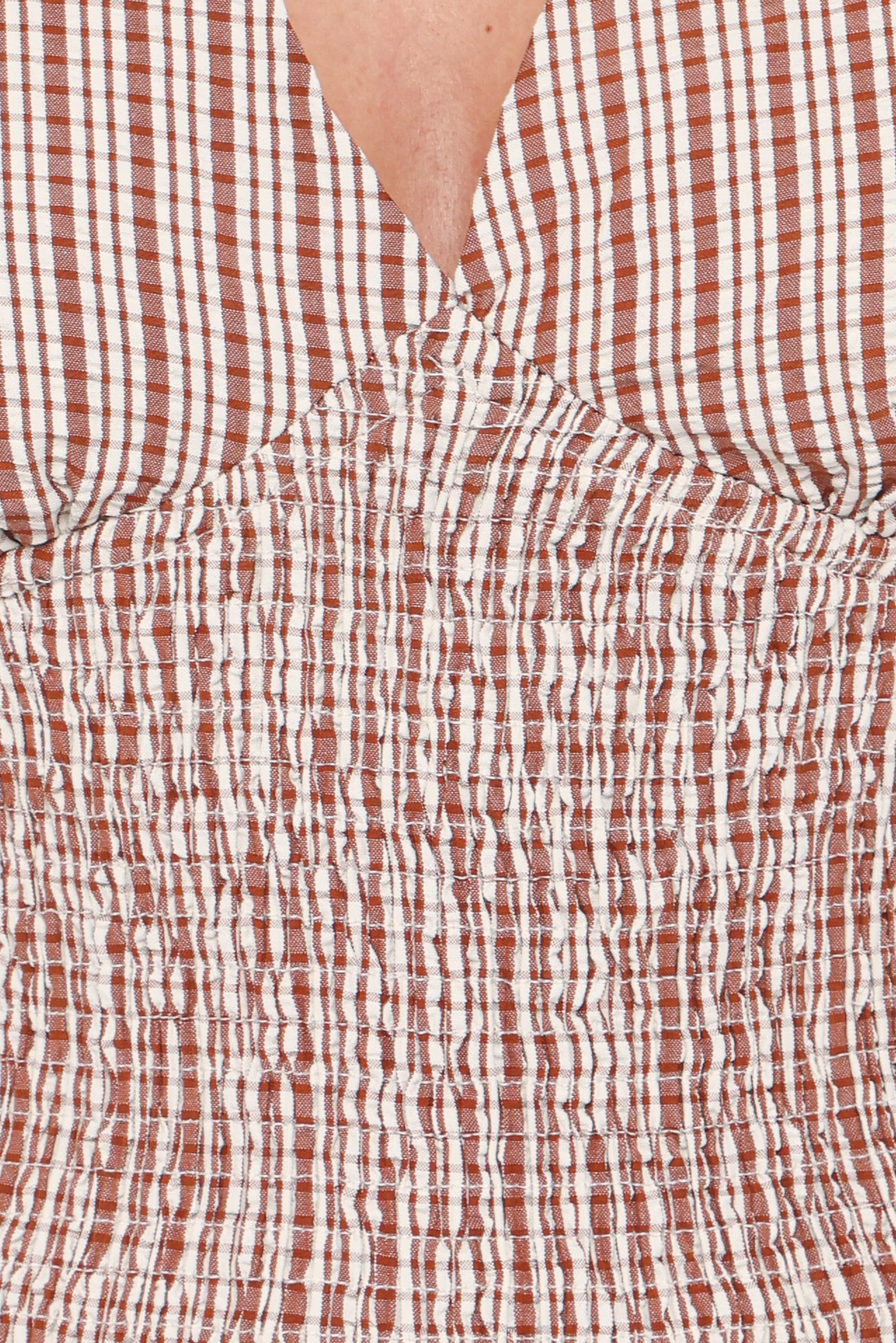 Eirlys Tiered Skirt Set - Brown White