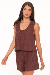 Faela Short Set - Brown Broderie