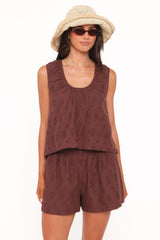 Faela Short Set - Brown Broderie