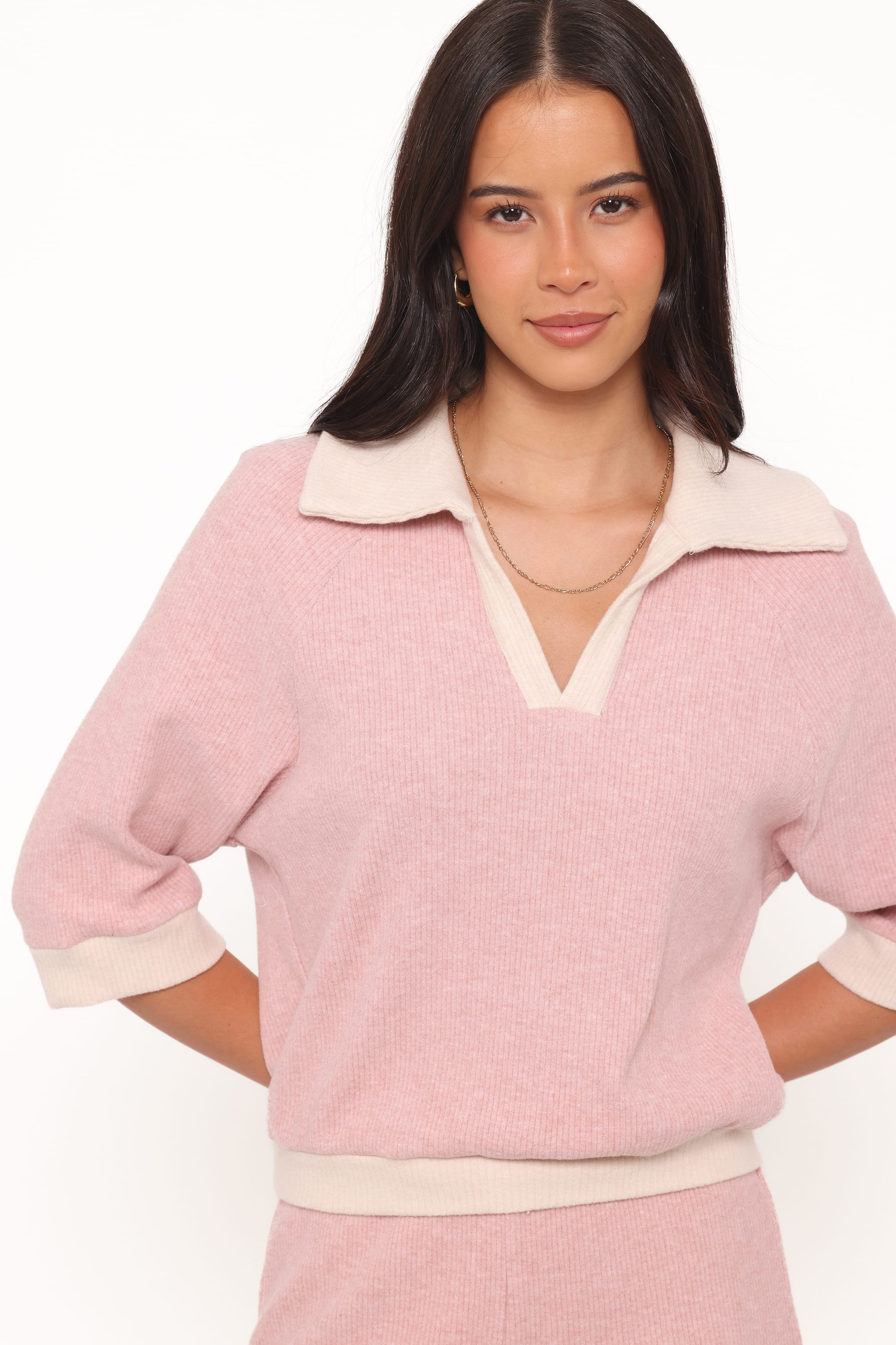 Greta Knitted Short Set - Pink