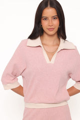 Greta Knitted Short Set - Pink