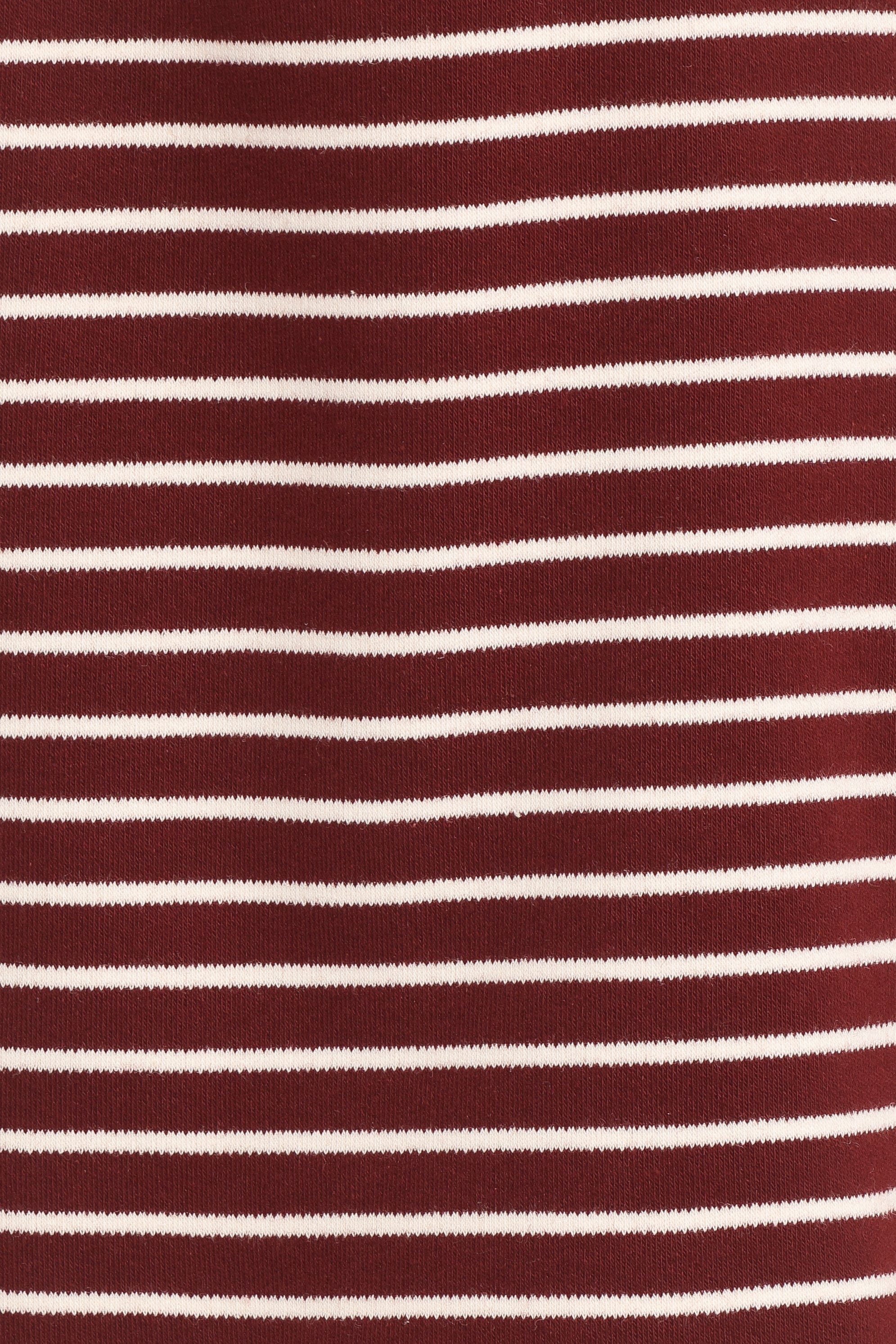 Hellen Stripe Short Set - Burgundy Cream Stripe