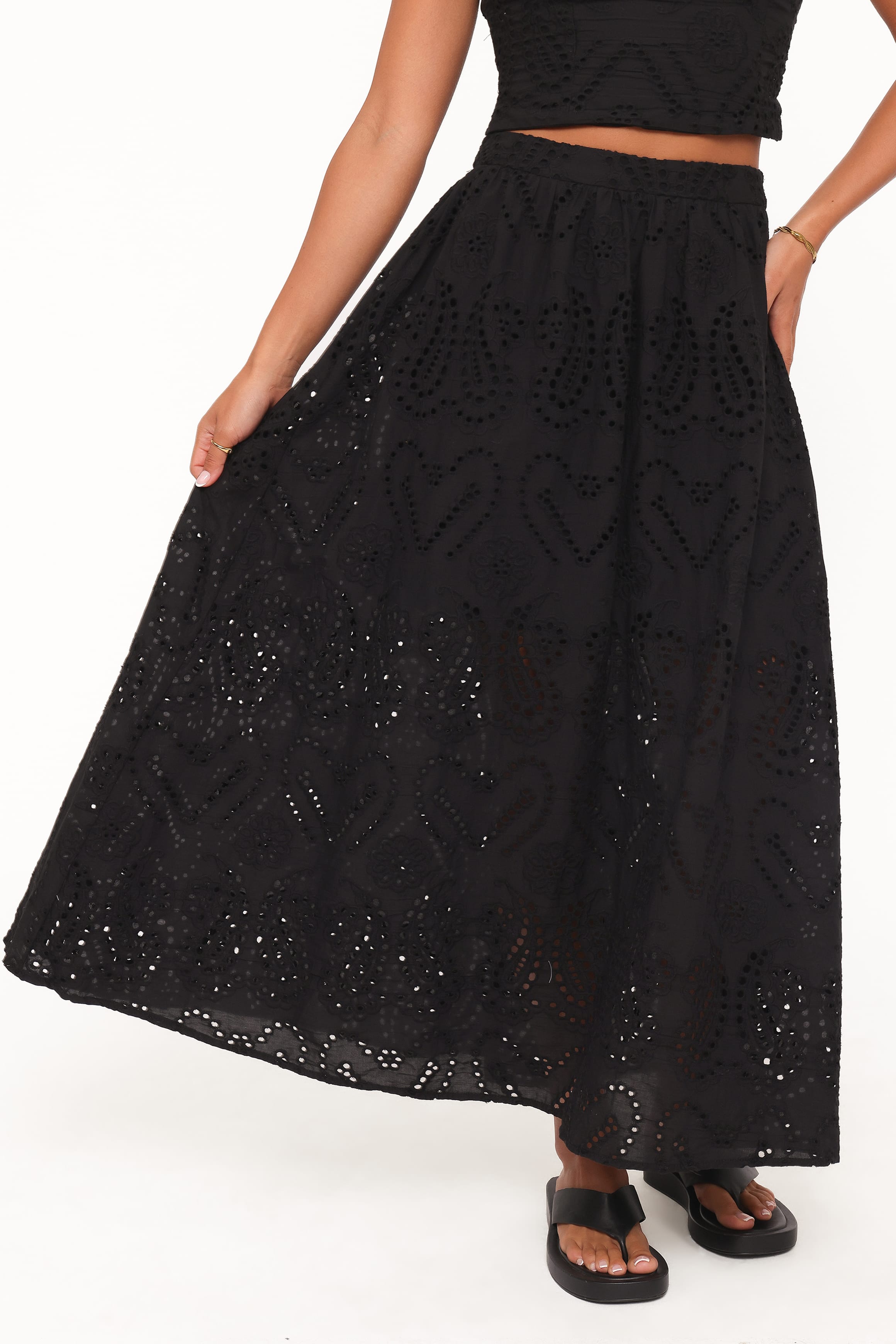 Isabelle Maxi Skirt Set - Black