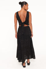 Isabelle Maxi Skirt Set - Black