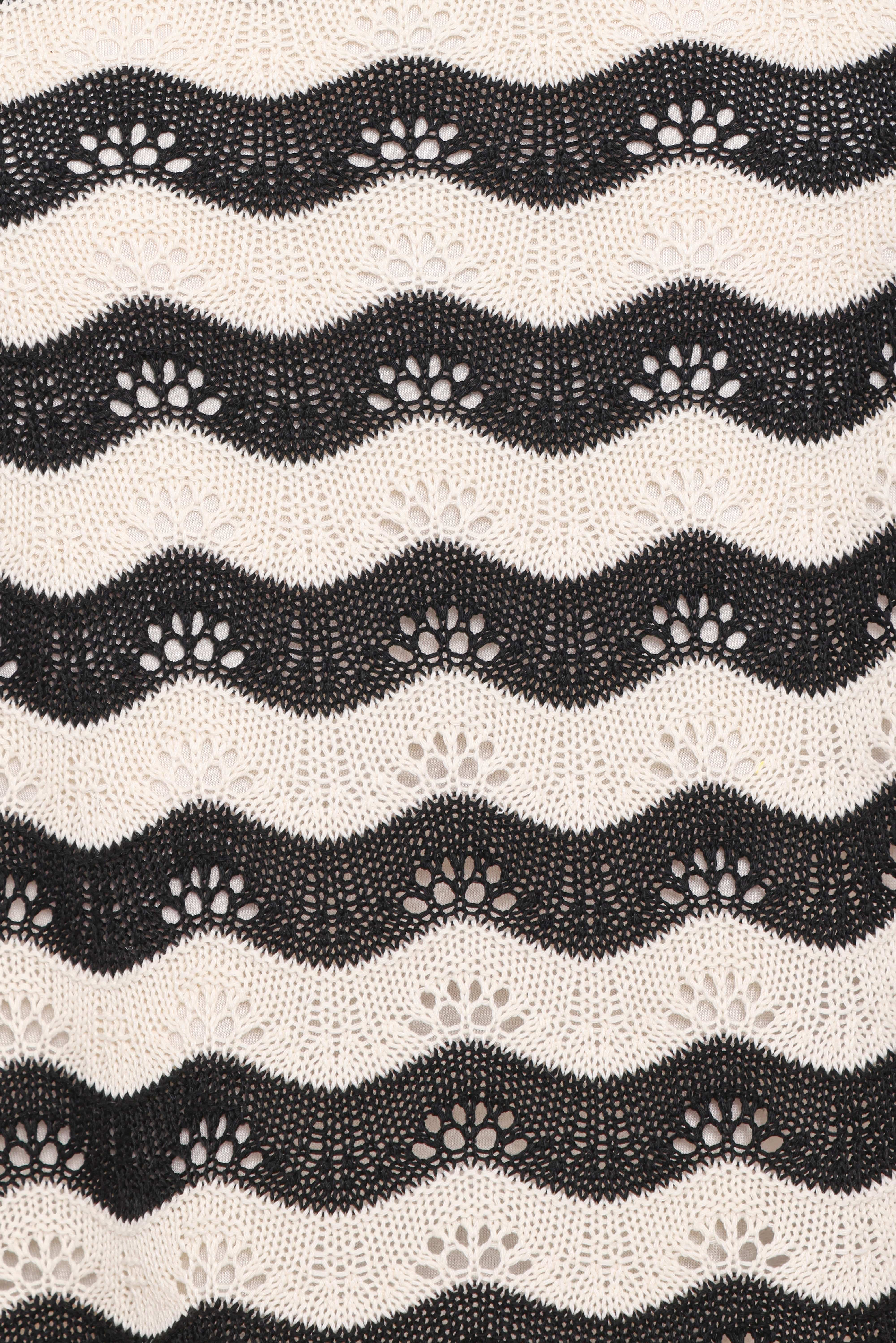 Iveta Knit Short Set - Black/Cream Stripe
