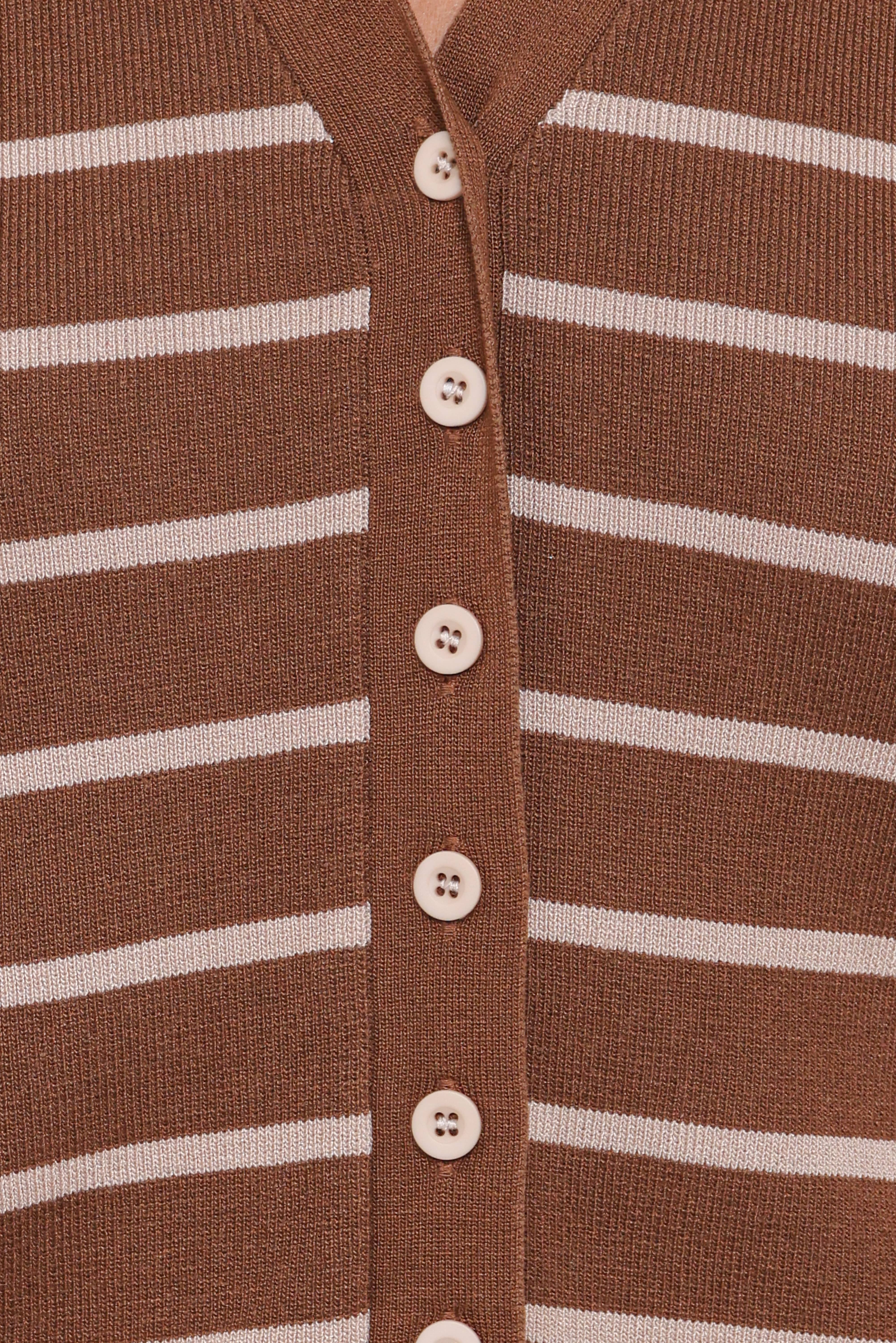 Juna Knitted Pant Set - Brown/Cream Stripe