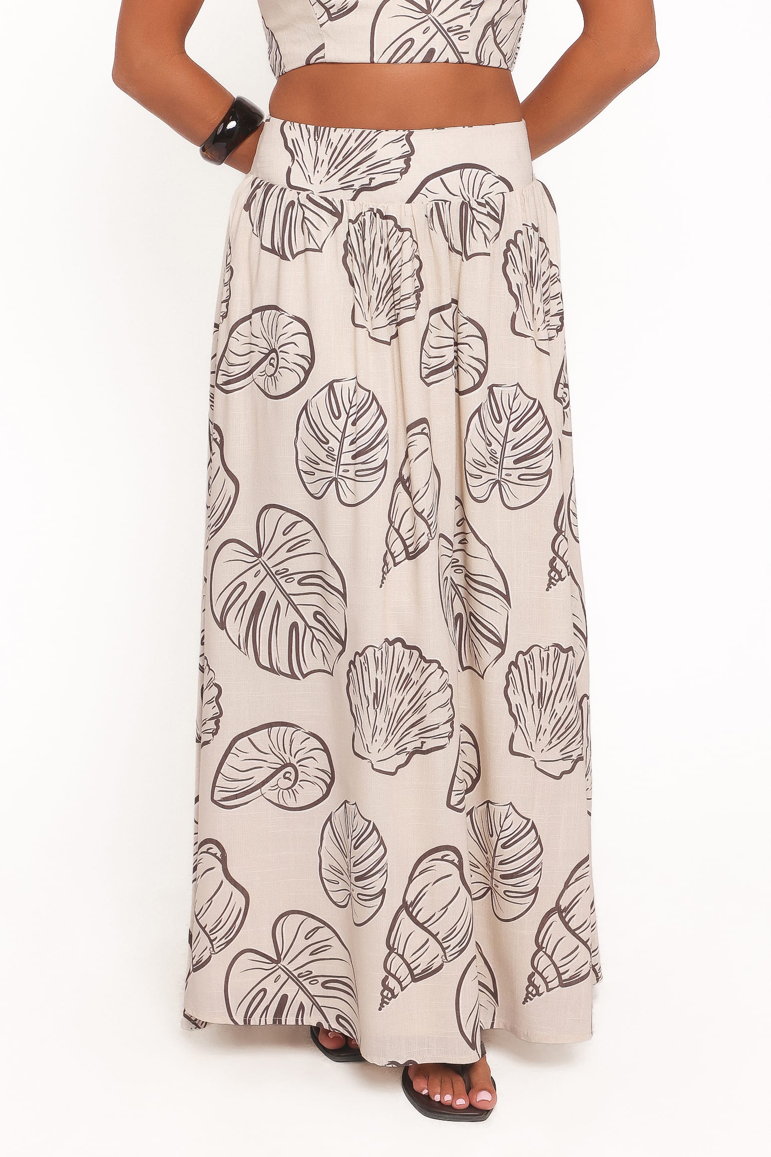 Kristy Maxi Skirt Set - Cream Shells