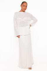 Lune Knit Skirt Set - Cream