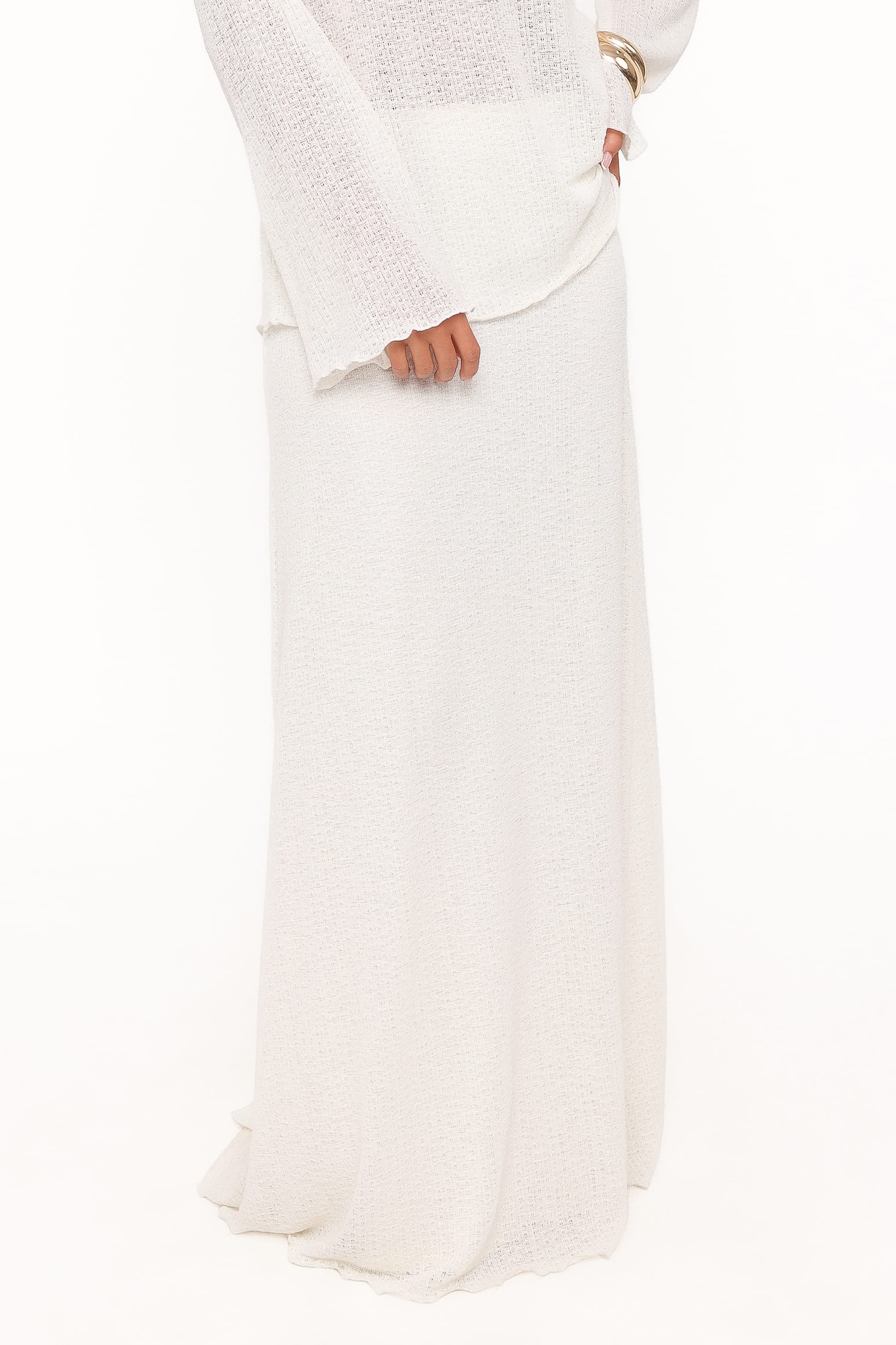 Lune Knit Skirt Set - Cream