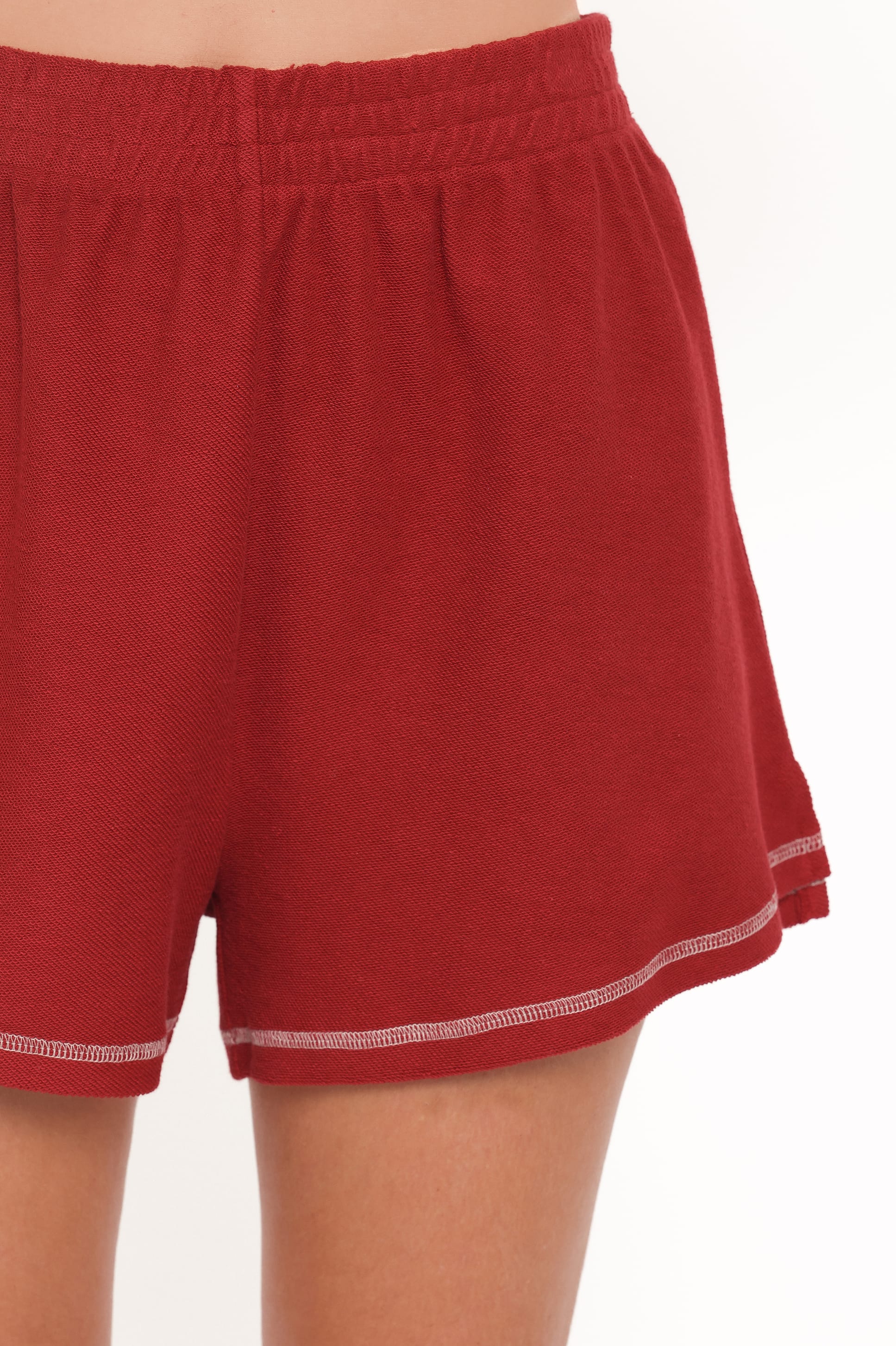 Melody Knit Short Set - Burgundy
