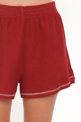 Melody Knit Short Set - Burgundy