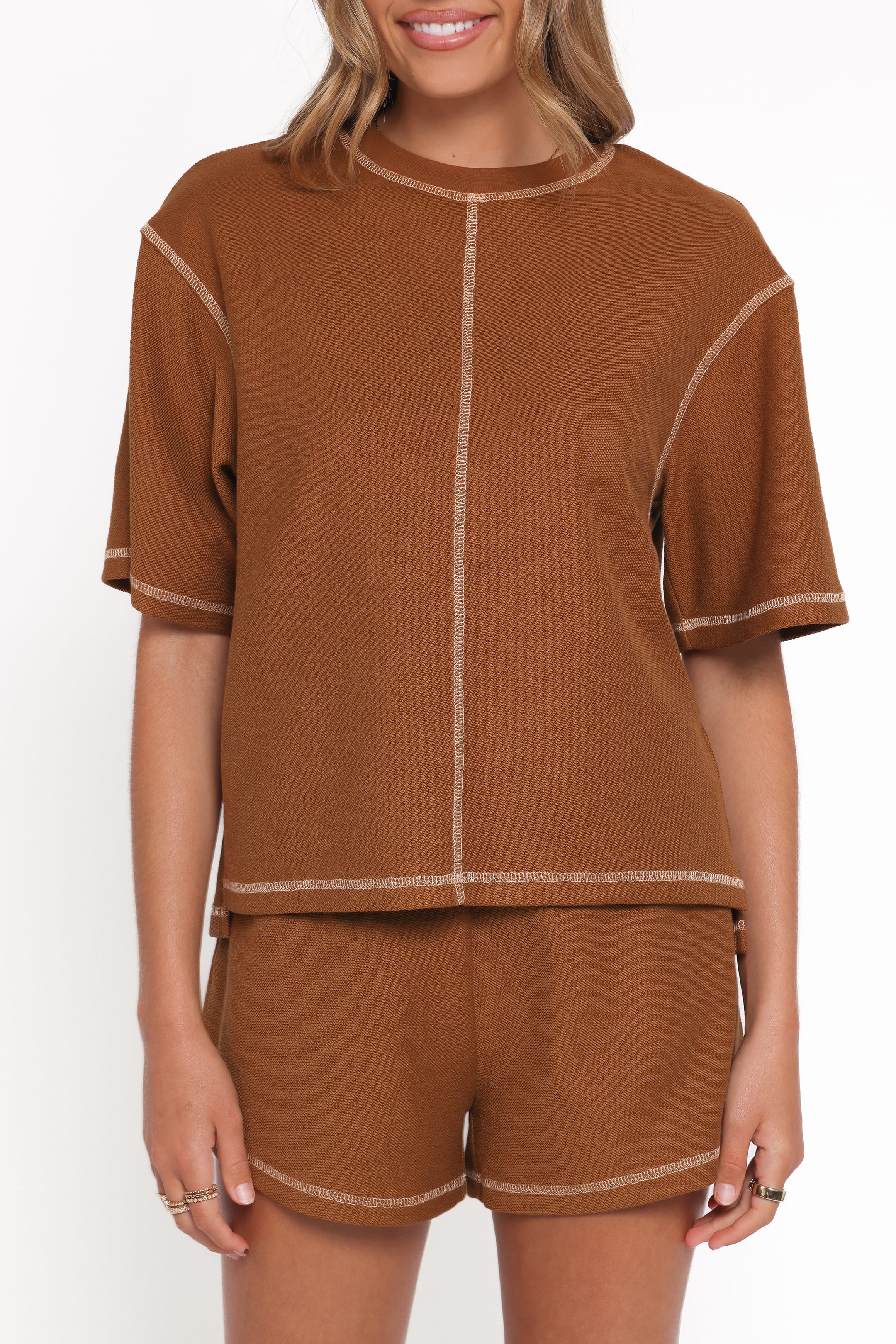 Melody Knit Short Set - Chocolate