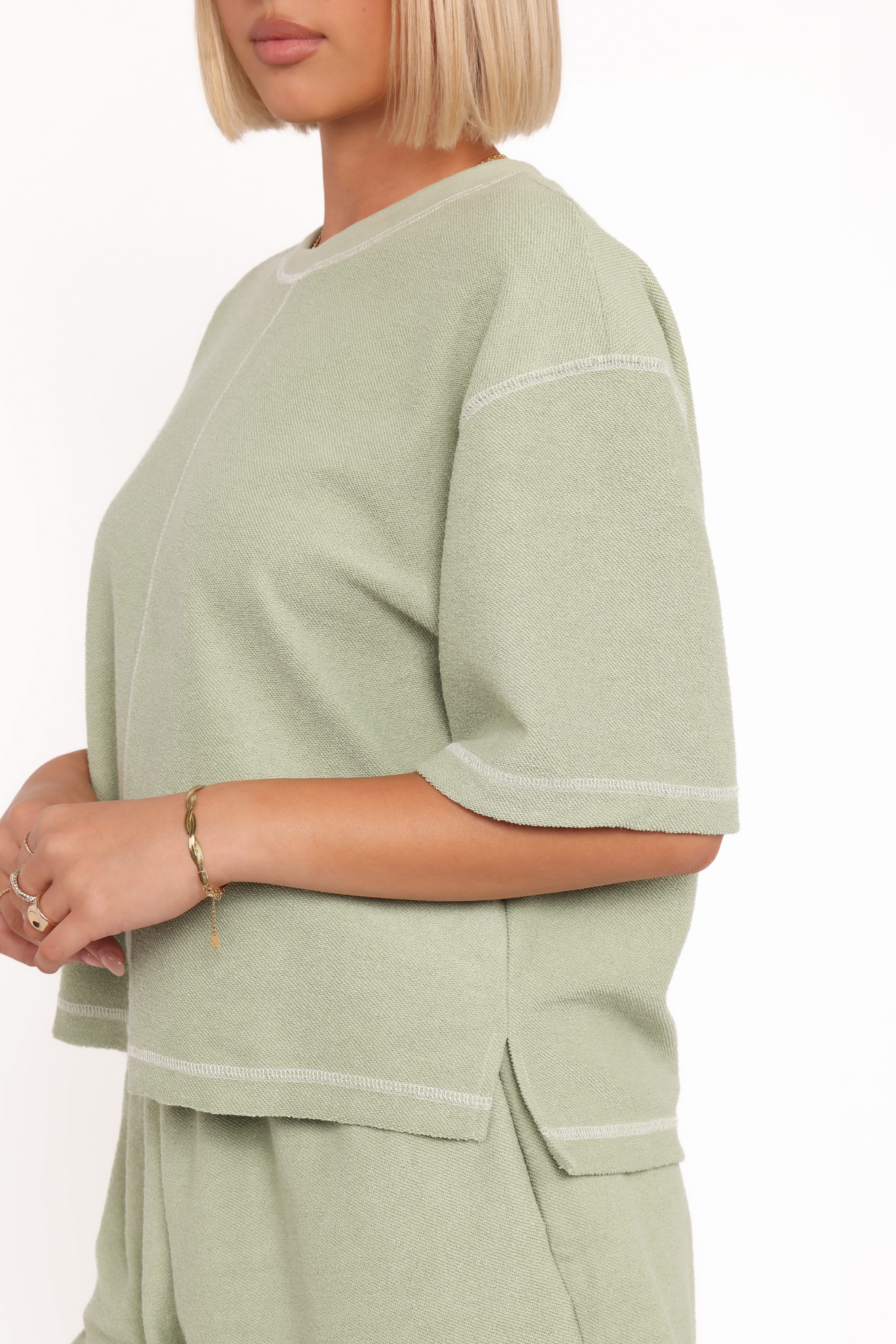 Melody Knit Short Set - Matcha