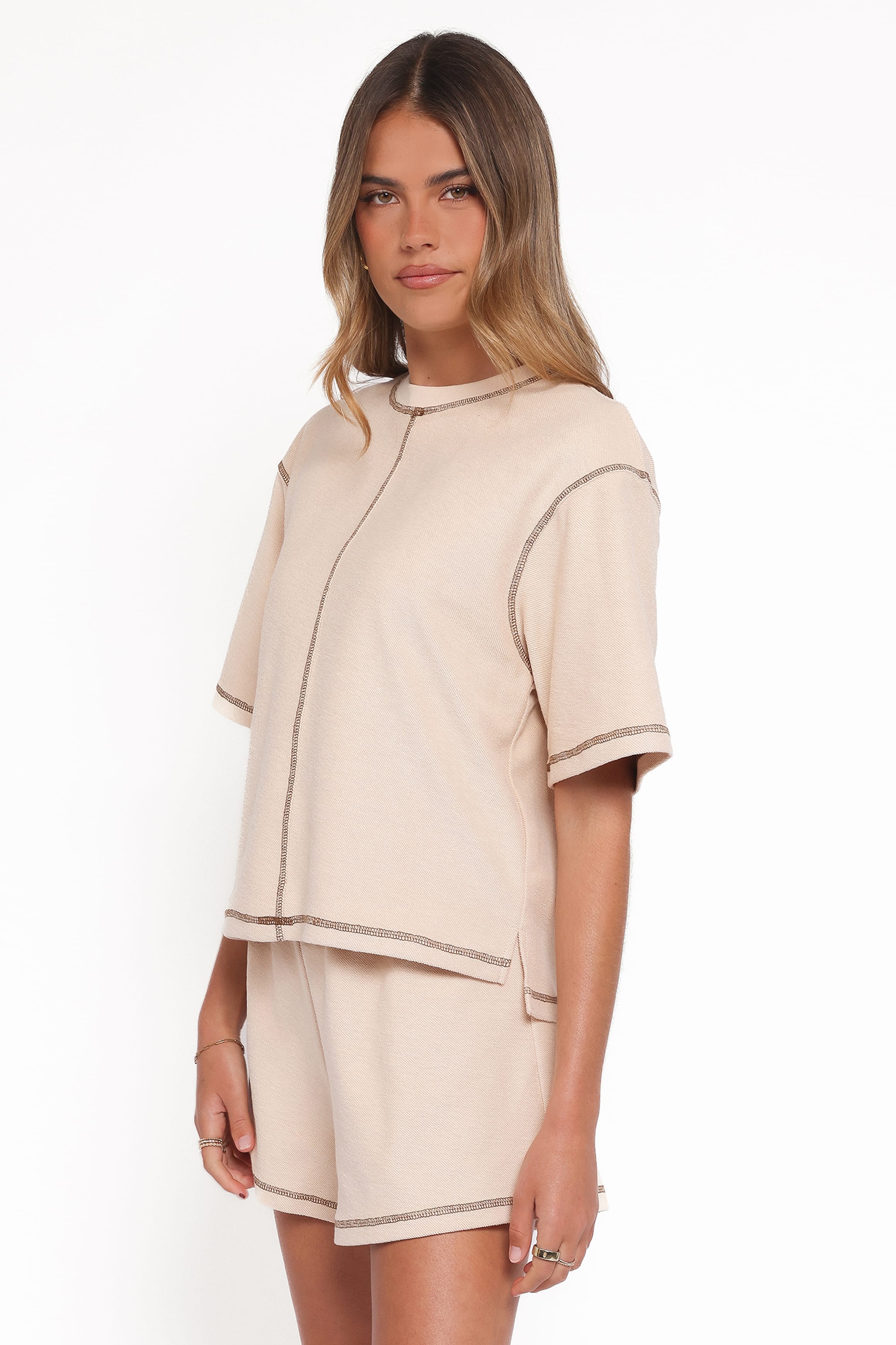 Melody Knit Short Set - Oat