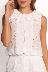 Nimi Eyelet Short Set - White