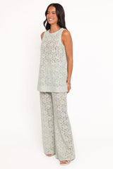 Sammy Embroidered Set - Mint Green
