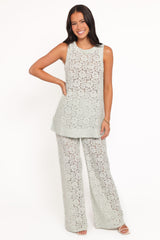 Sammy Embroidered Set - Mint Green