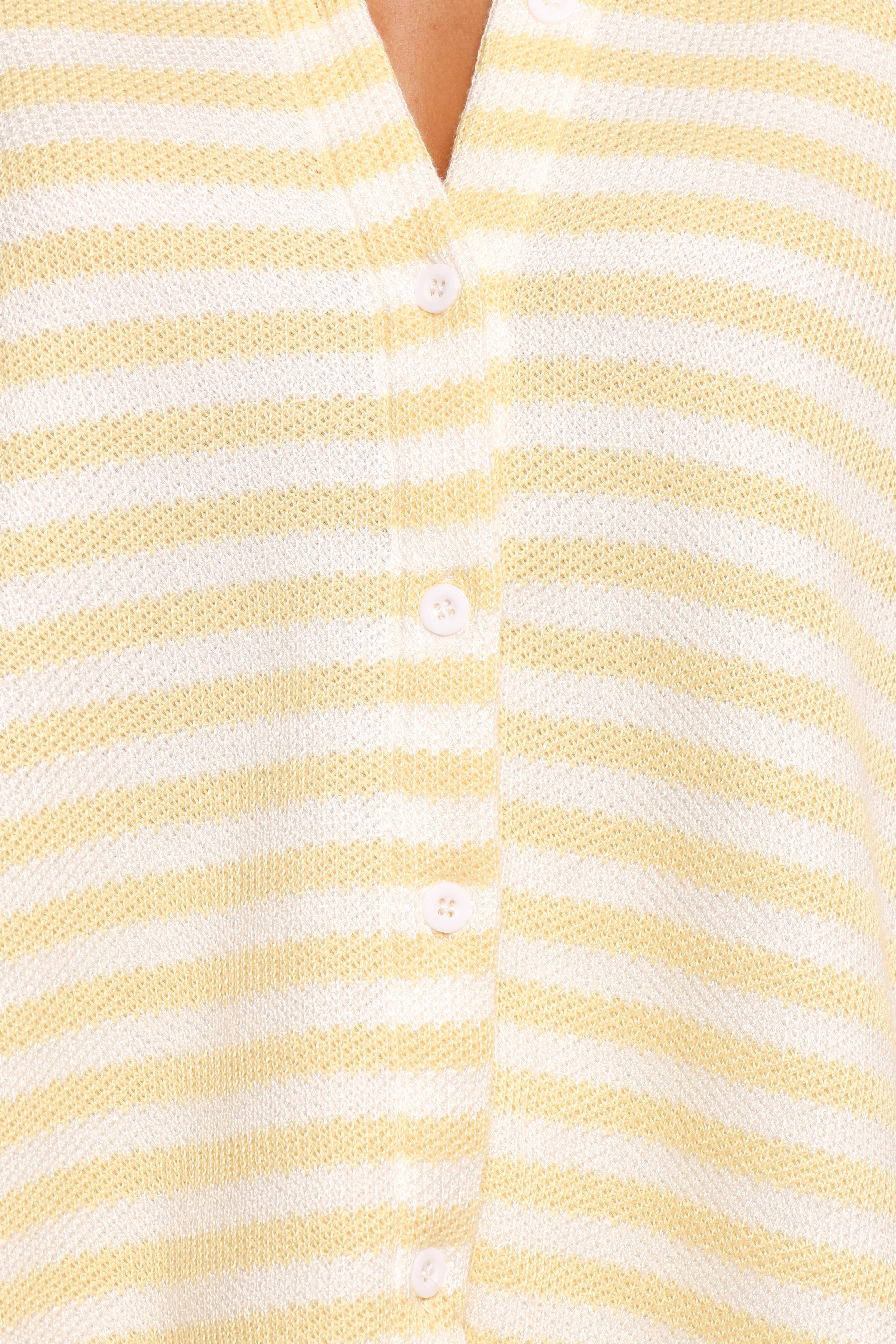 Sunny Knitted Short Set - Yellow Stripe