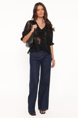 Adhanna Lace Top - Black