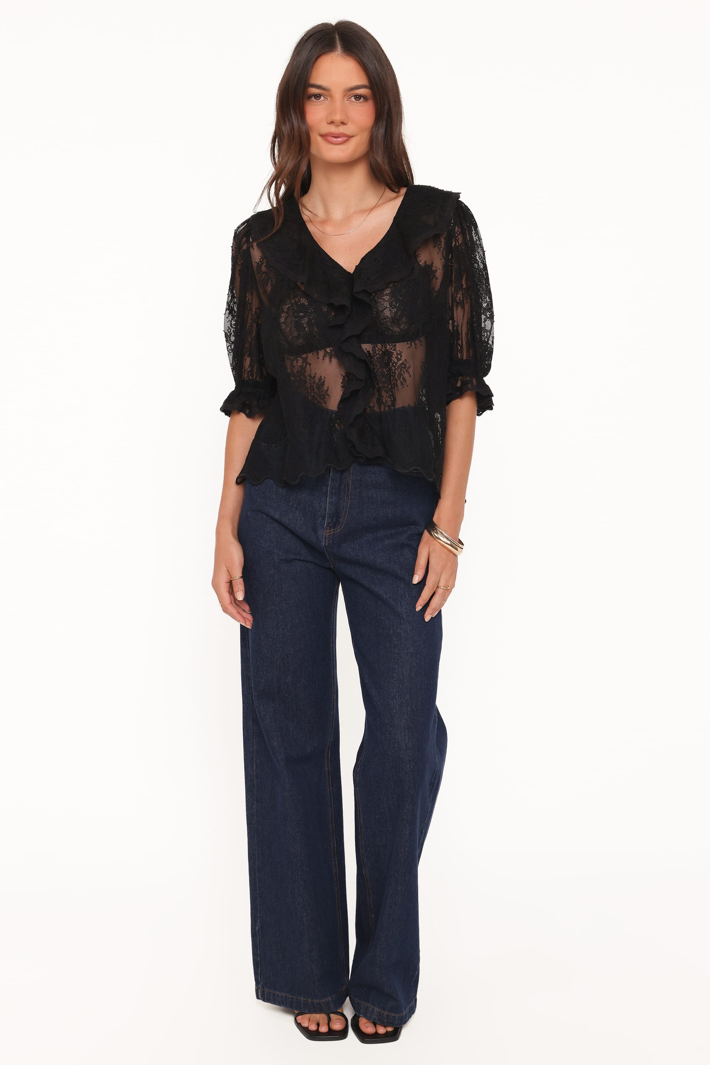 Adhanna Lace Top - Black