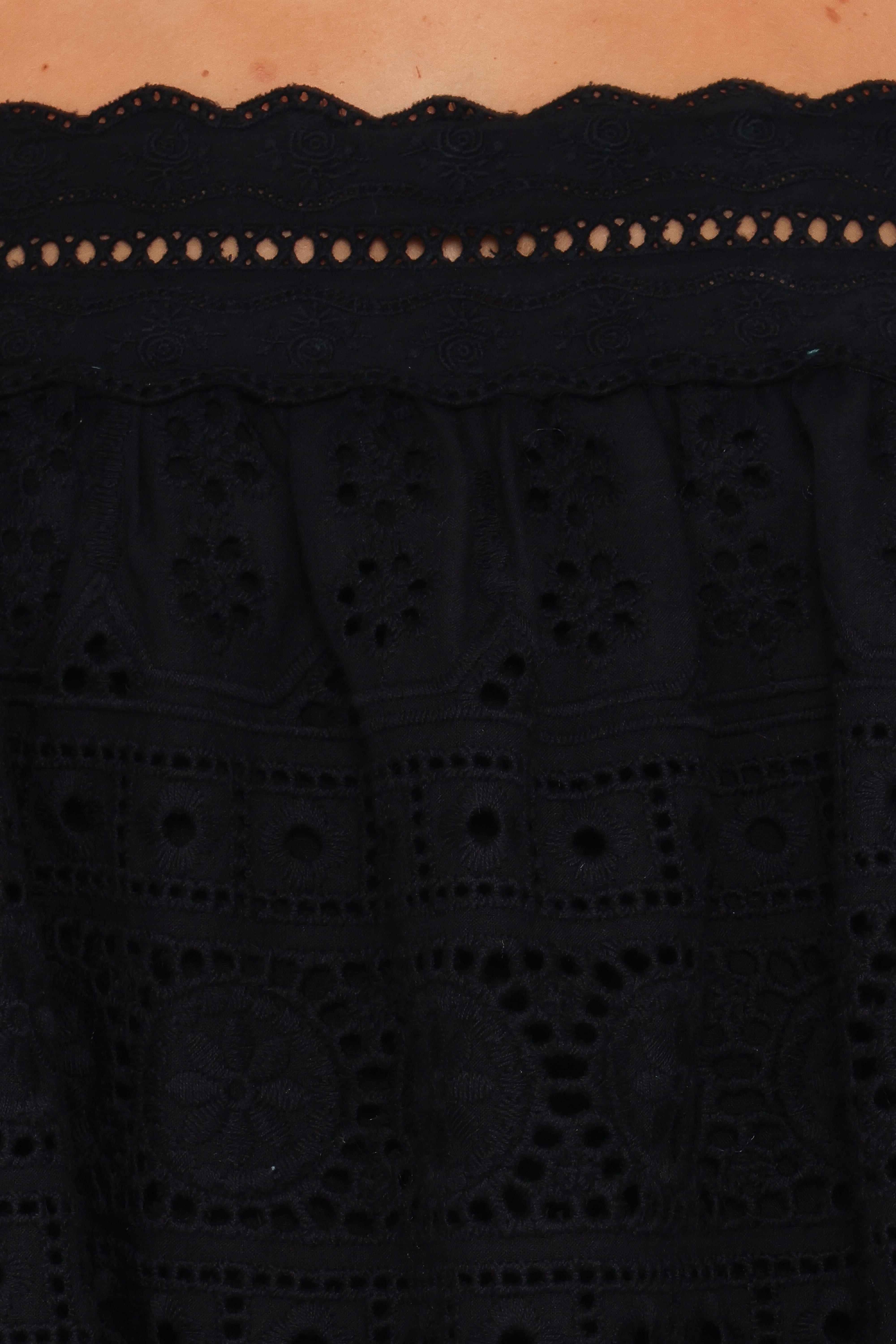 Aideen Eyelet Top - Black