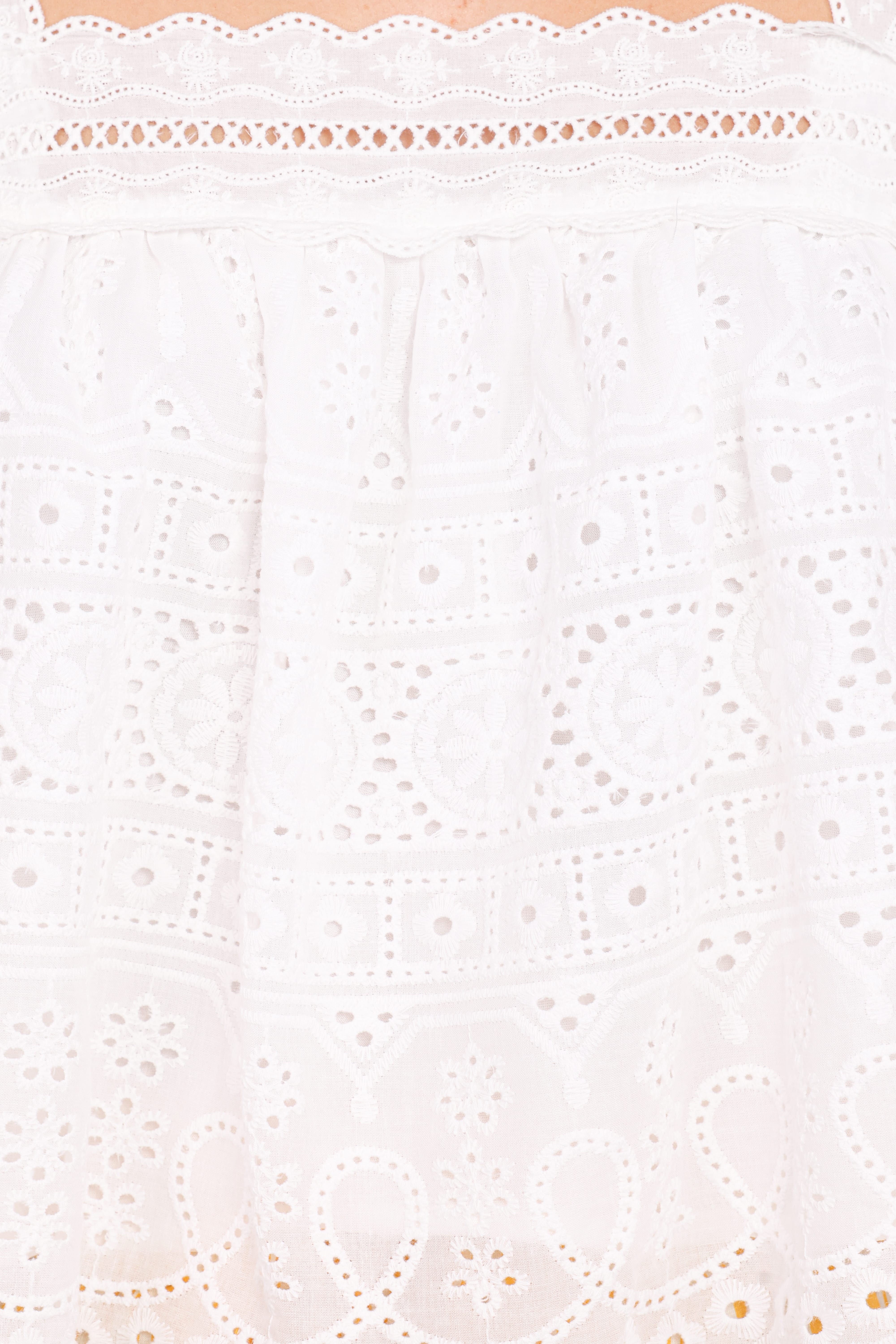 Aideen Eyelet Top - White